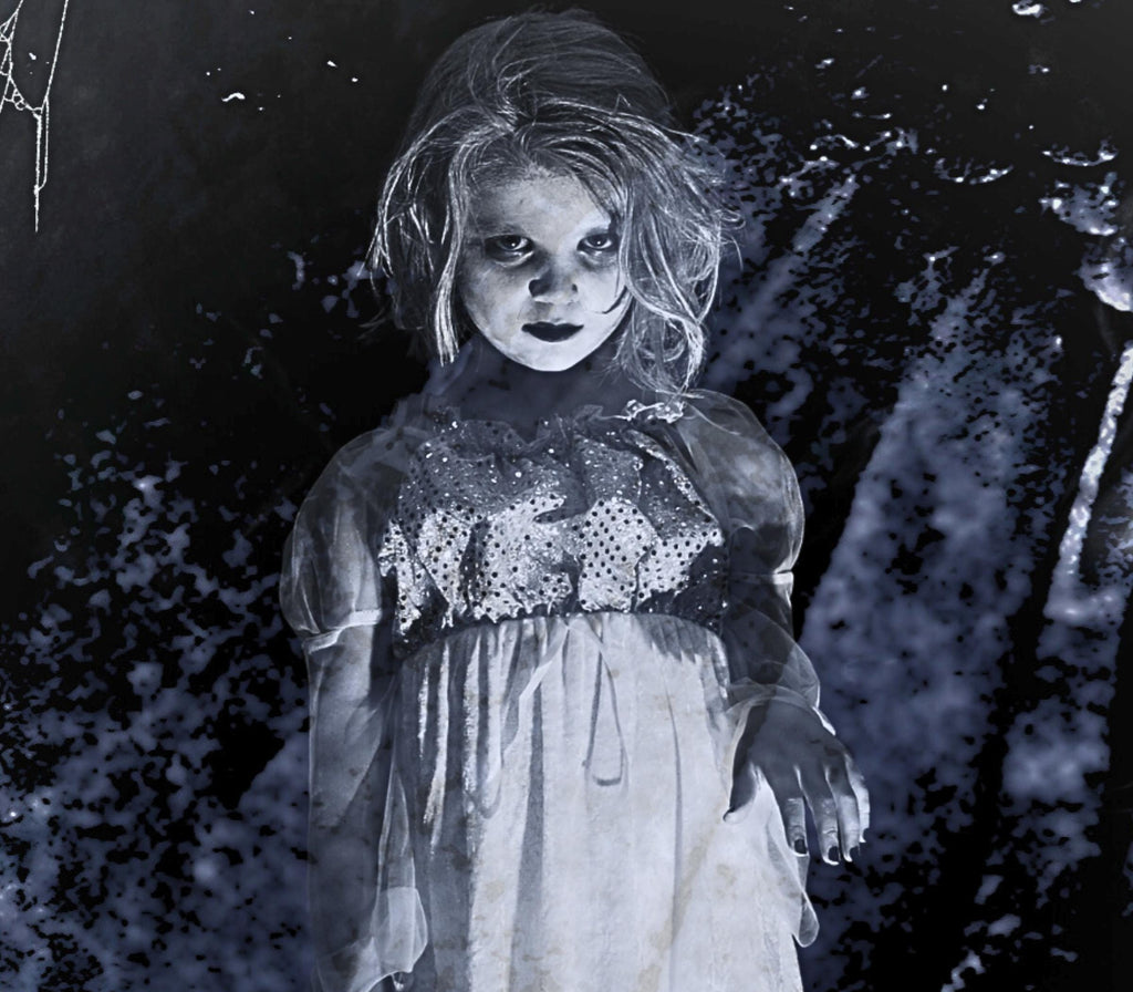 Haunted Doll Art Print: Eerie Gothic Halloween Decor