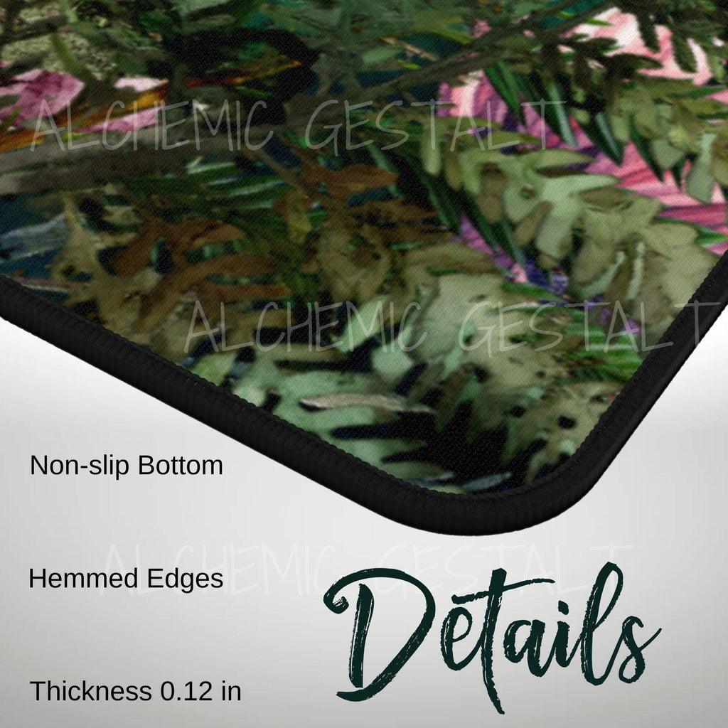 Enchanted Forest Desk Mat: Botanical Mouse Pad, Nature Workspace Art