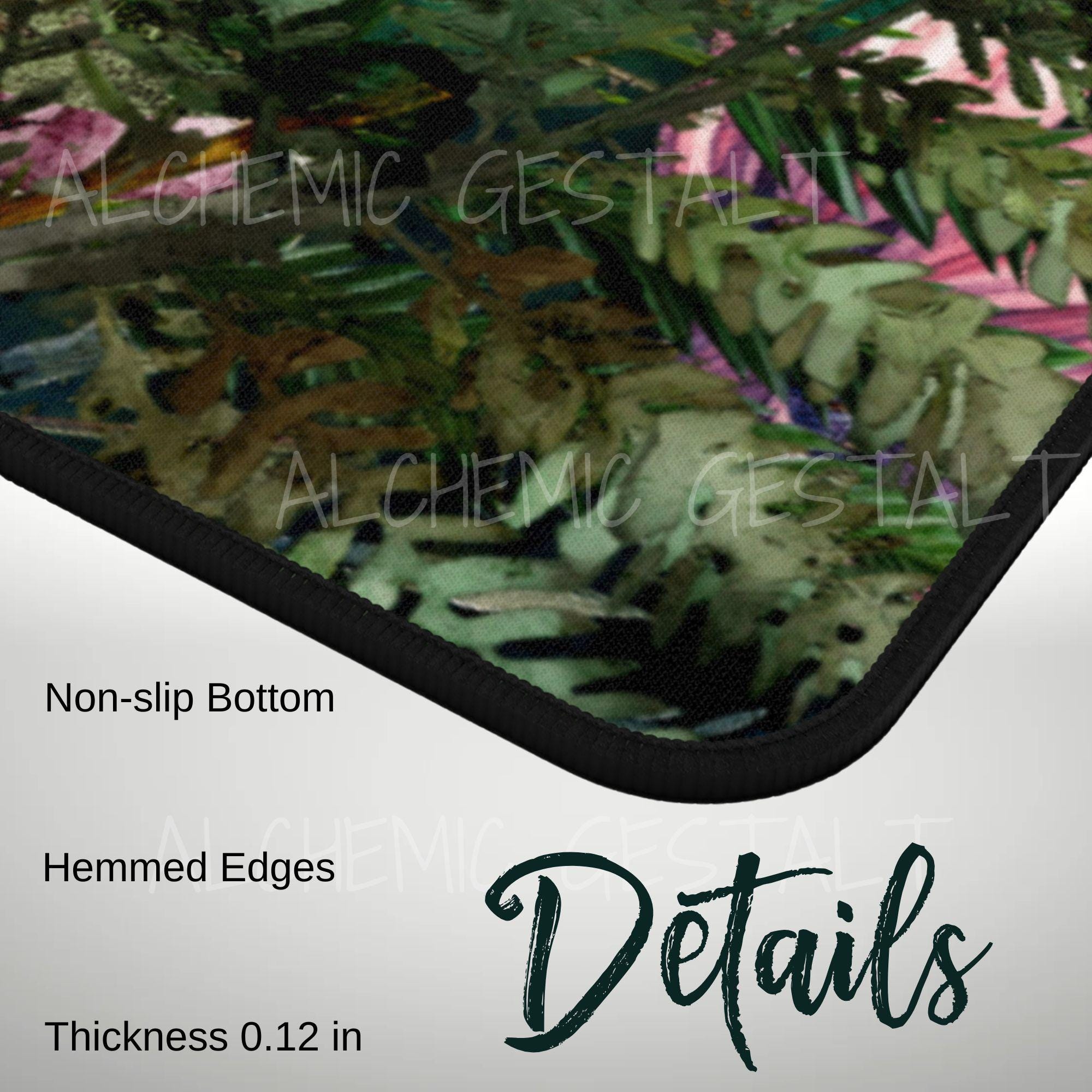 Enchanted Forest Desk Mat: Botanical Mouse Pad, Nature Workspace Art