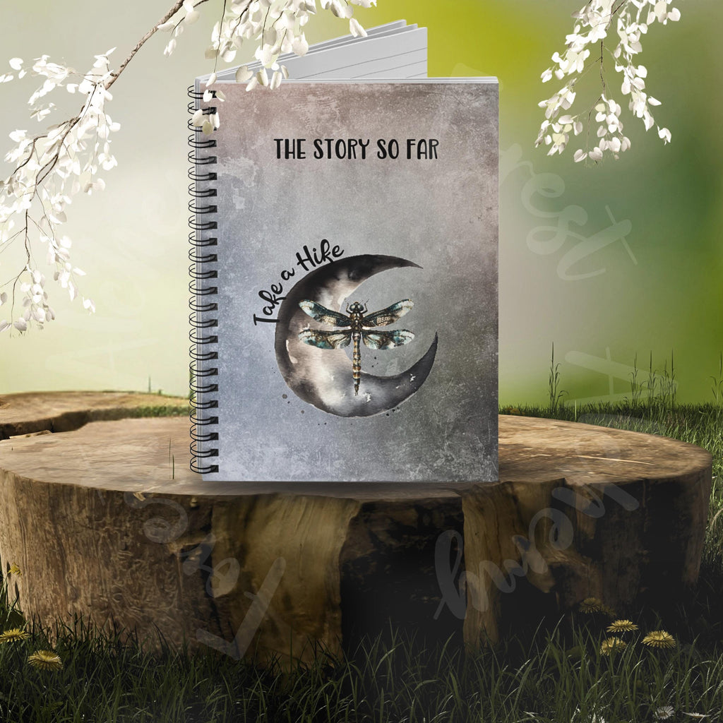Moon and Dragonfly Journal: Mystical Writing Companion, 118 Ruled Pages
