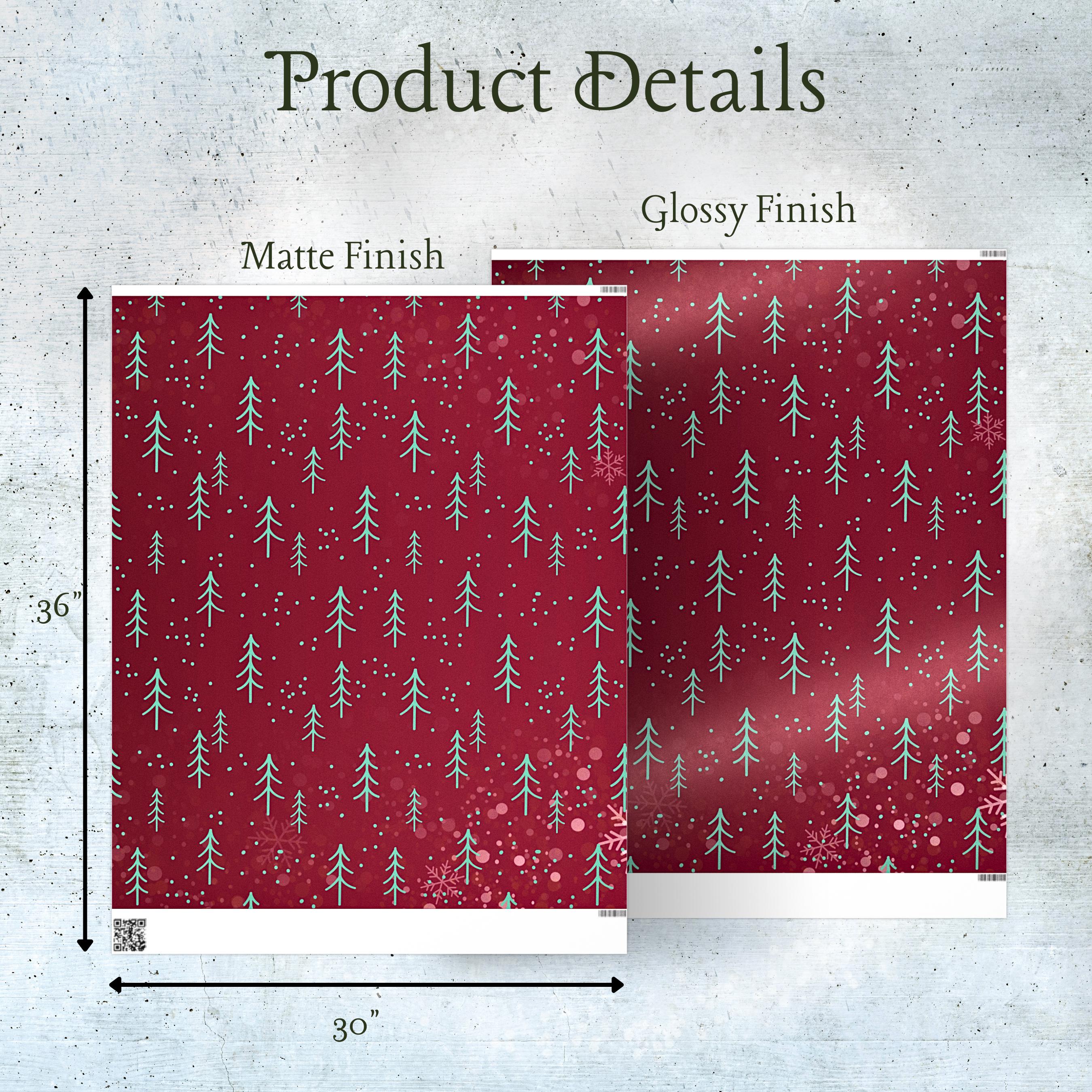 Elegant Christmas Tree Wrapping Paper in Deep Berry Hue – Add a Touch of Sophistication to Your Holiday Gift-giving