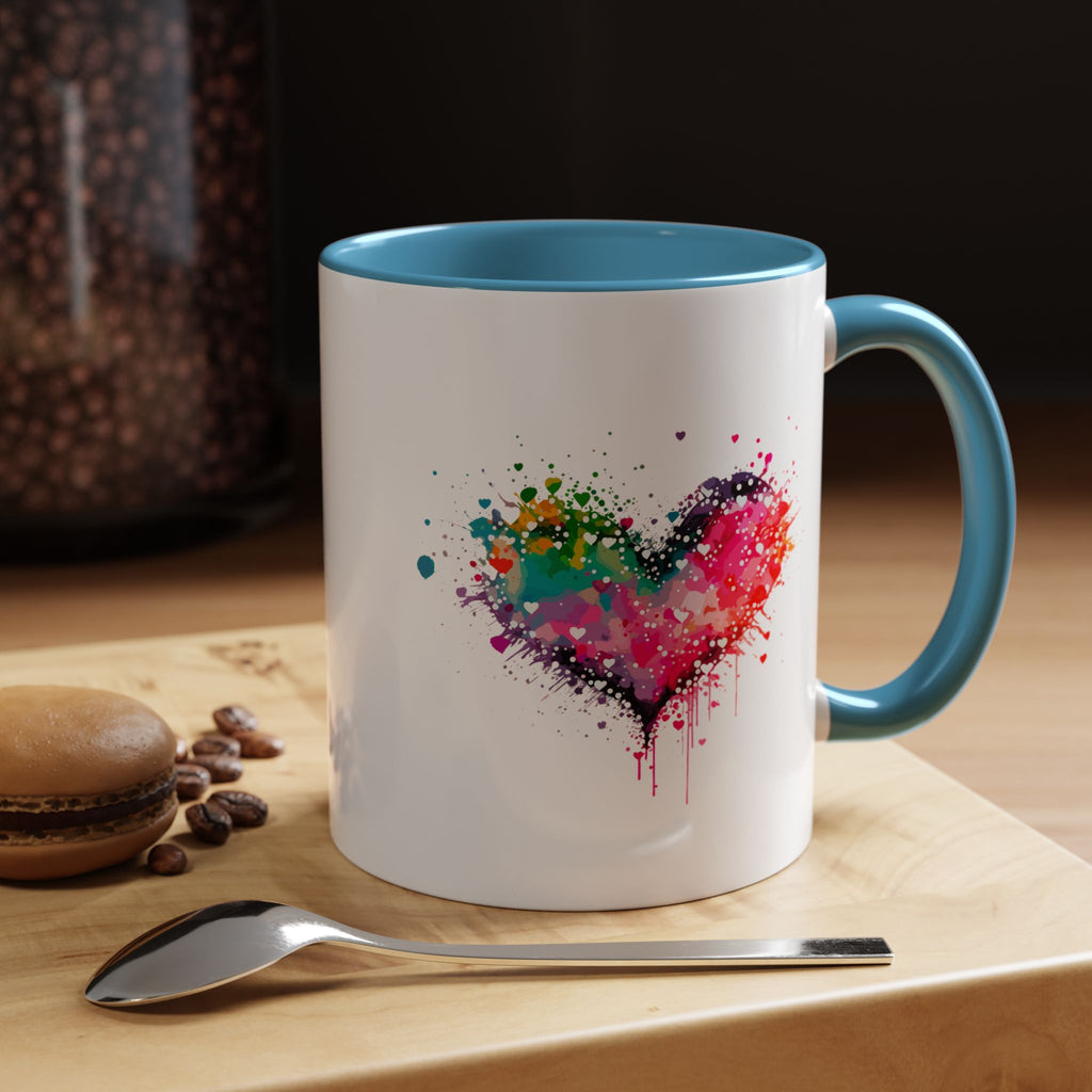 Colorful Heart Accent Coffee Mug