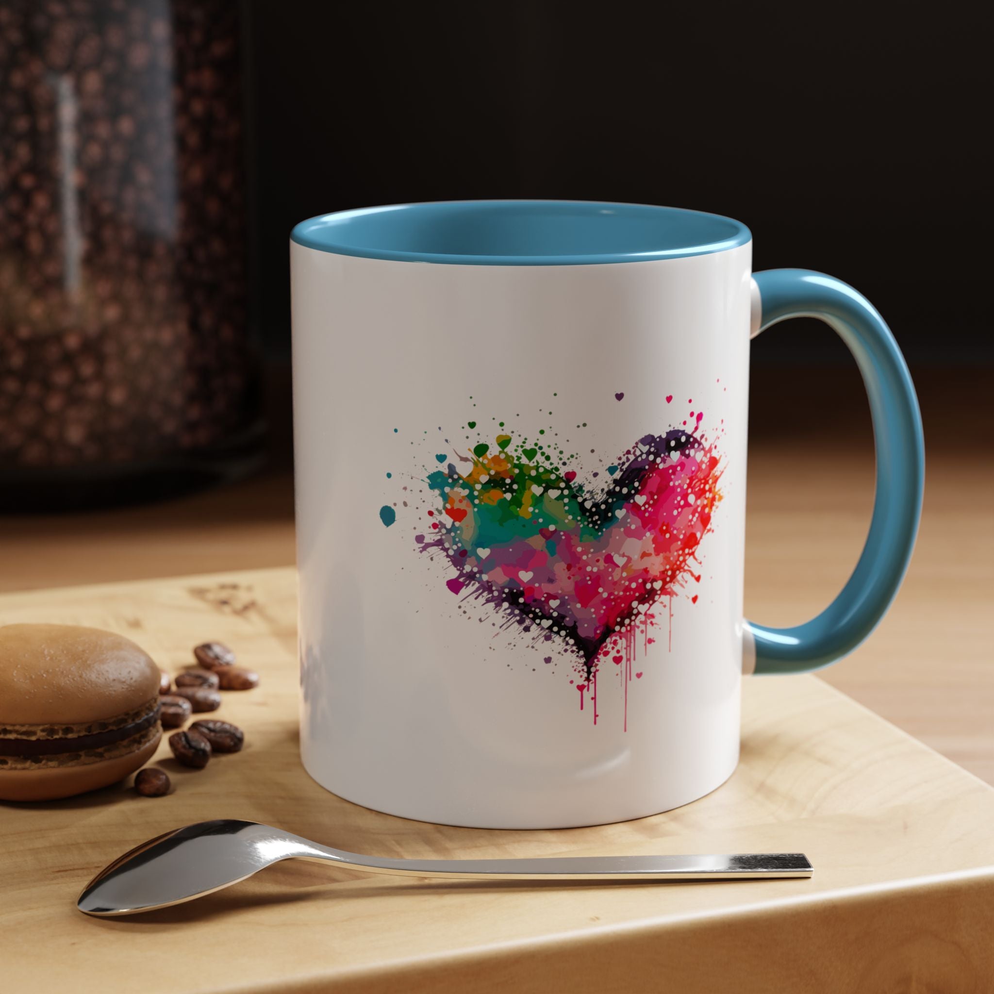 Colorful Heart Accent Coffee Mug