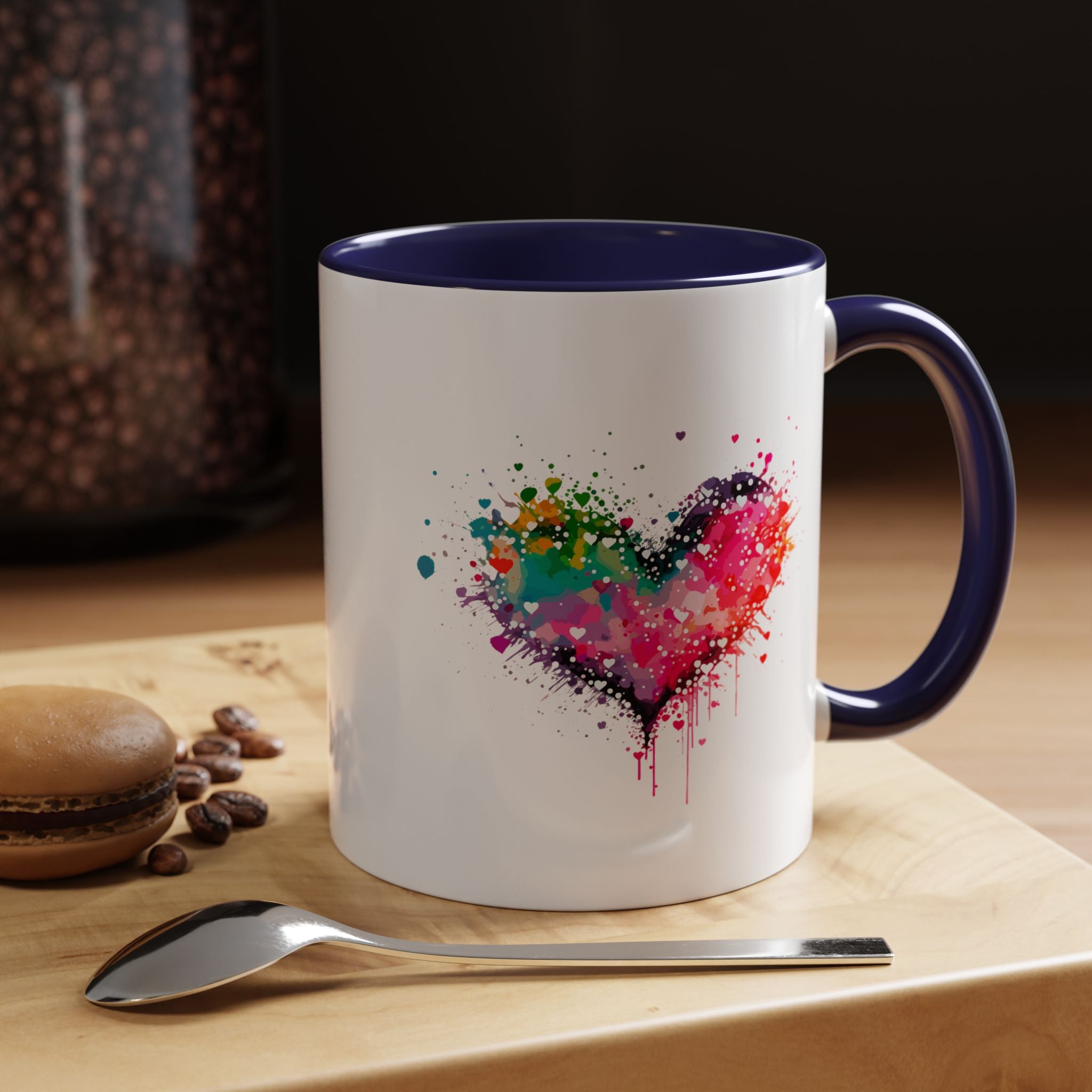 Colorful Heart Accent Coffee Mug