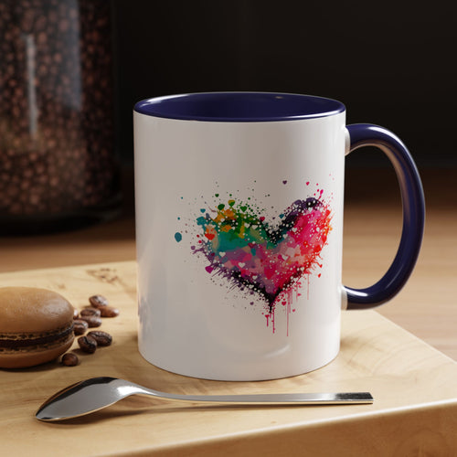 Colorful Heart Accent Coffee Mug