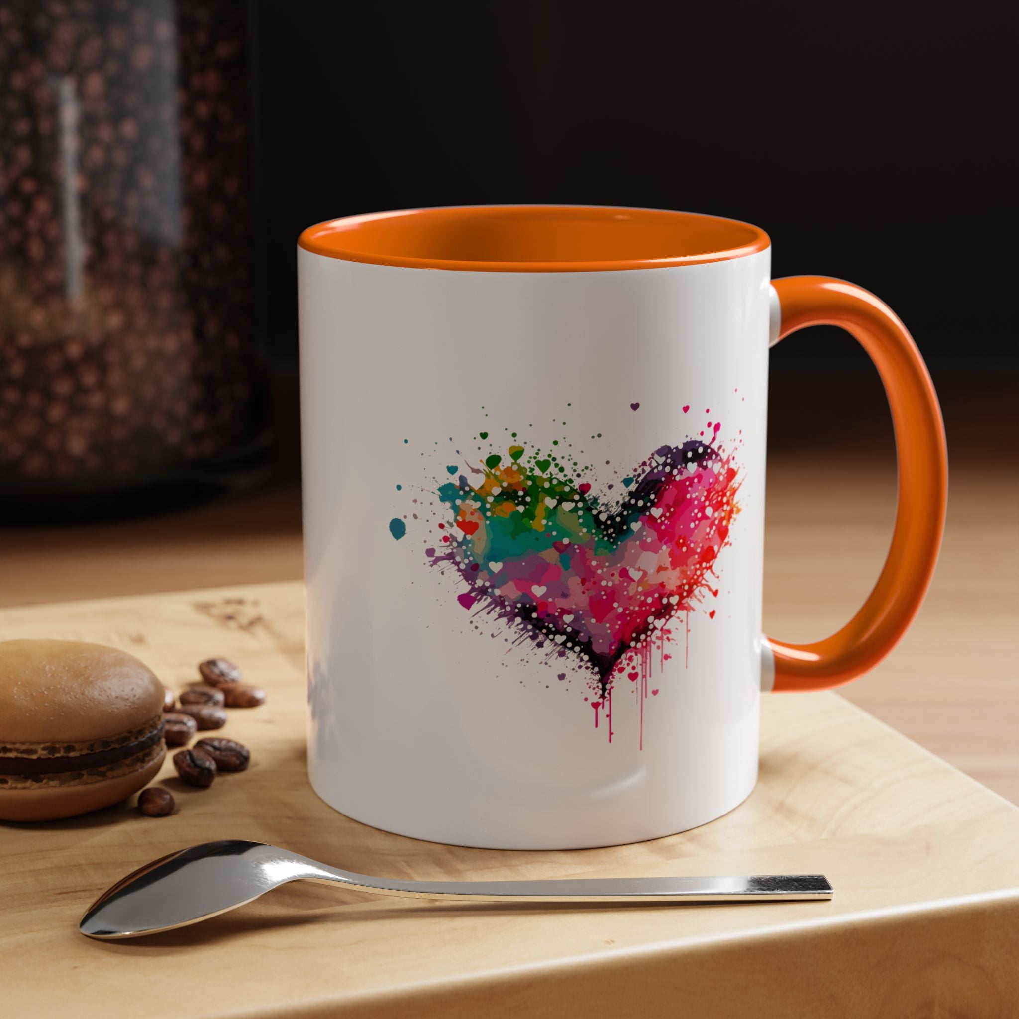 Colorful Heart Accent Coffee Mug