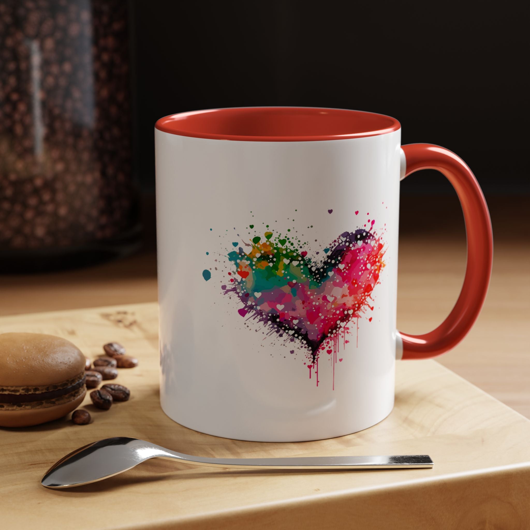 Colorful Heart Accent Coffee Mug