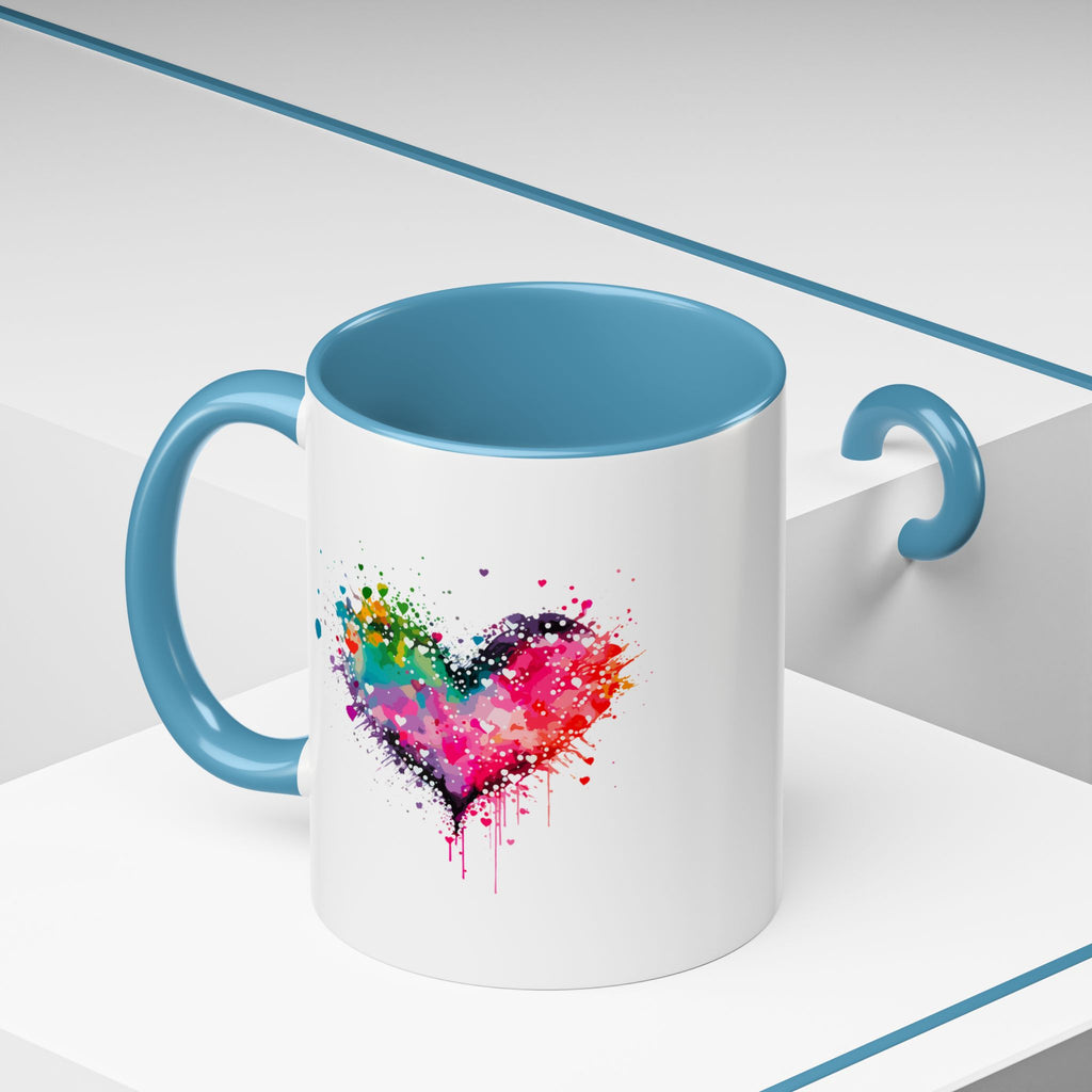 Colorful Heart Accent Coffee Mug