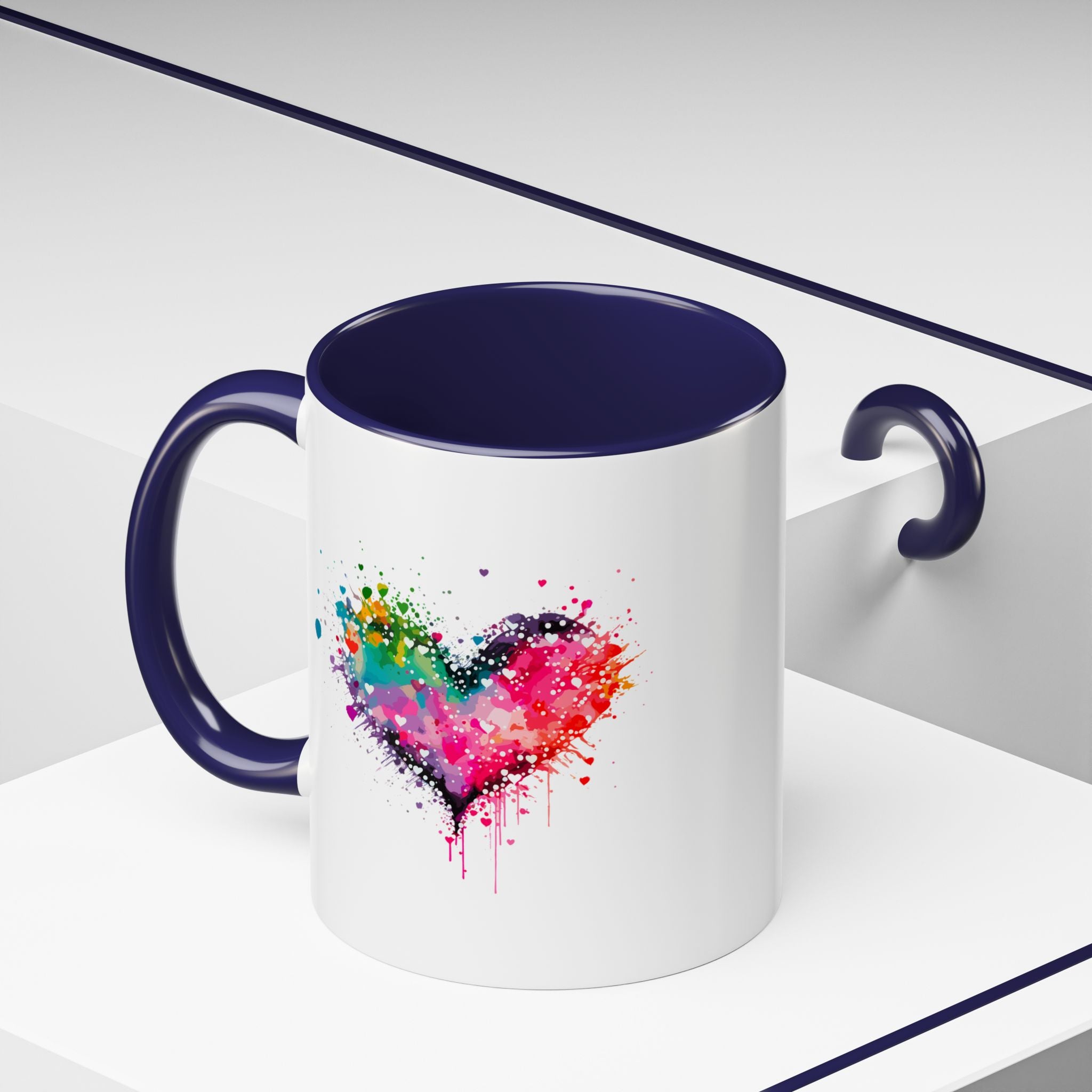 Colorful Heart Accent Coffee Mug