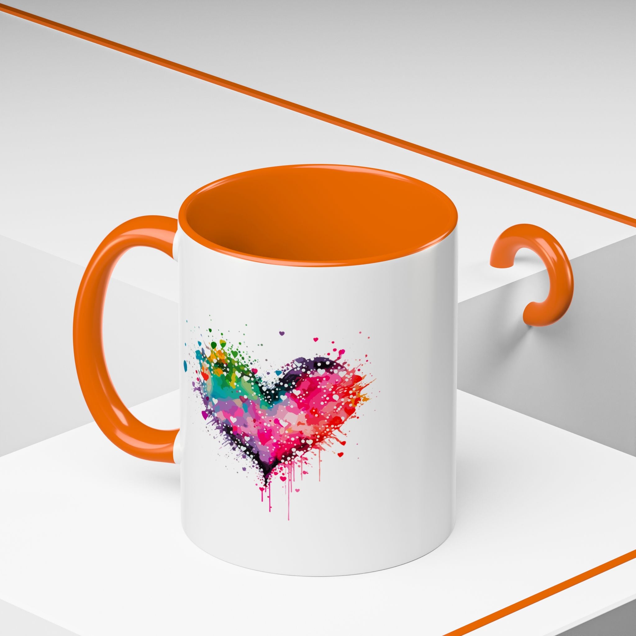 Colorful Heart Accent Coffee Mug