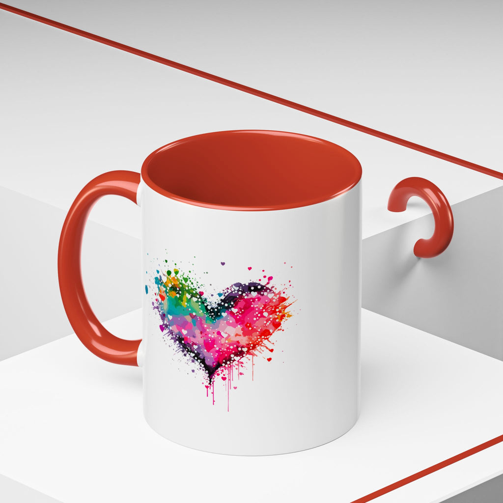 Colorful Heart Accent Coffee Mug