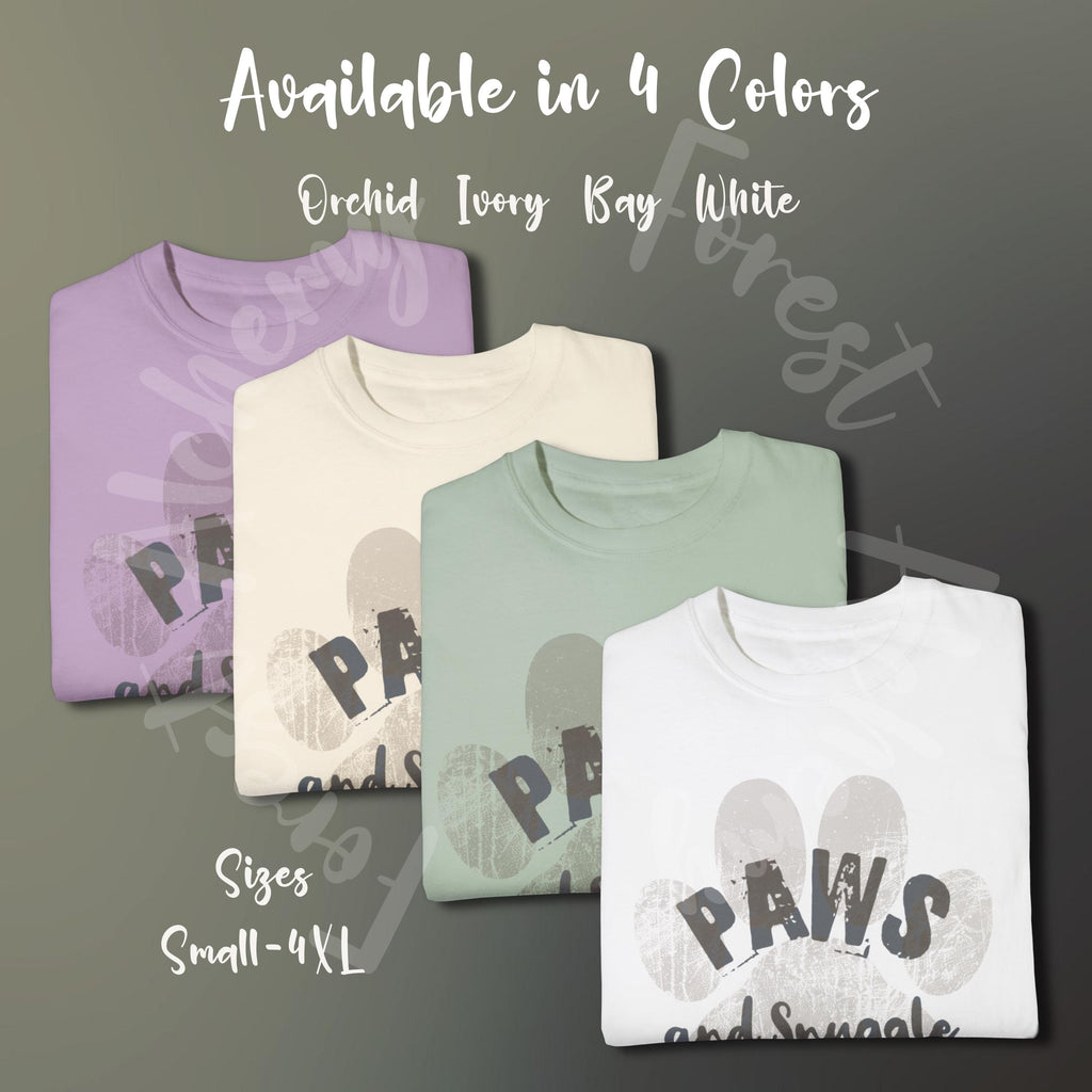 Paws and Snuggle Comfort Colors T-shirt: Pet Lover Gift