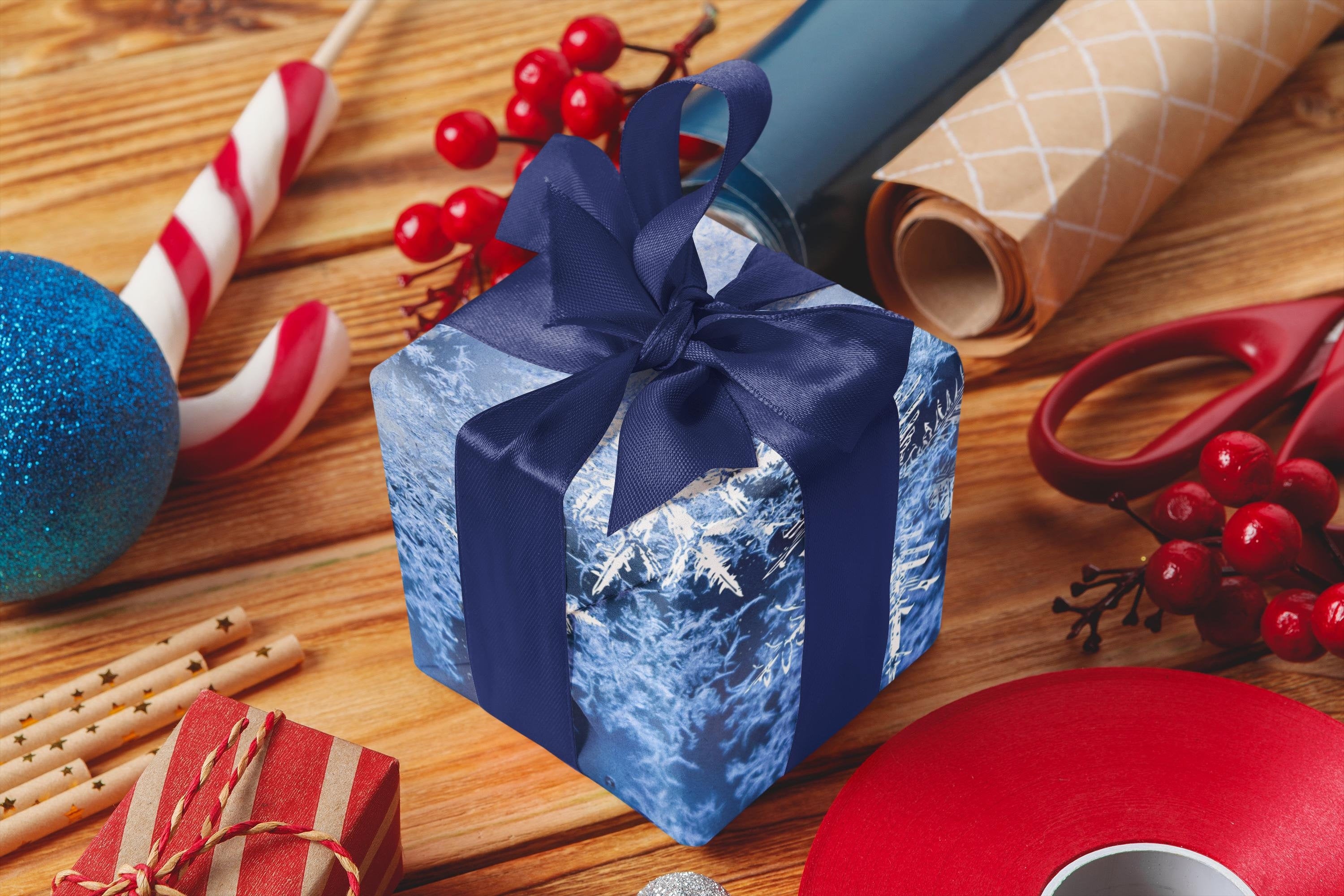 Snowflake Wrapping Paper | Winter Gift Wrap, Holiday Present, NYE Decorations, Handmade Gift Cover, Seasonal Styling