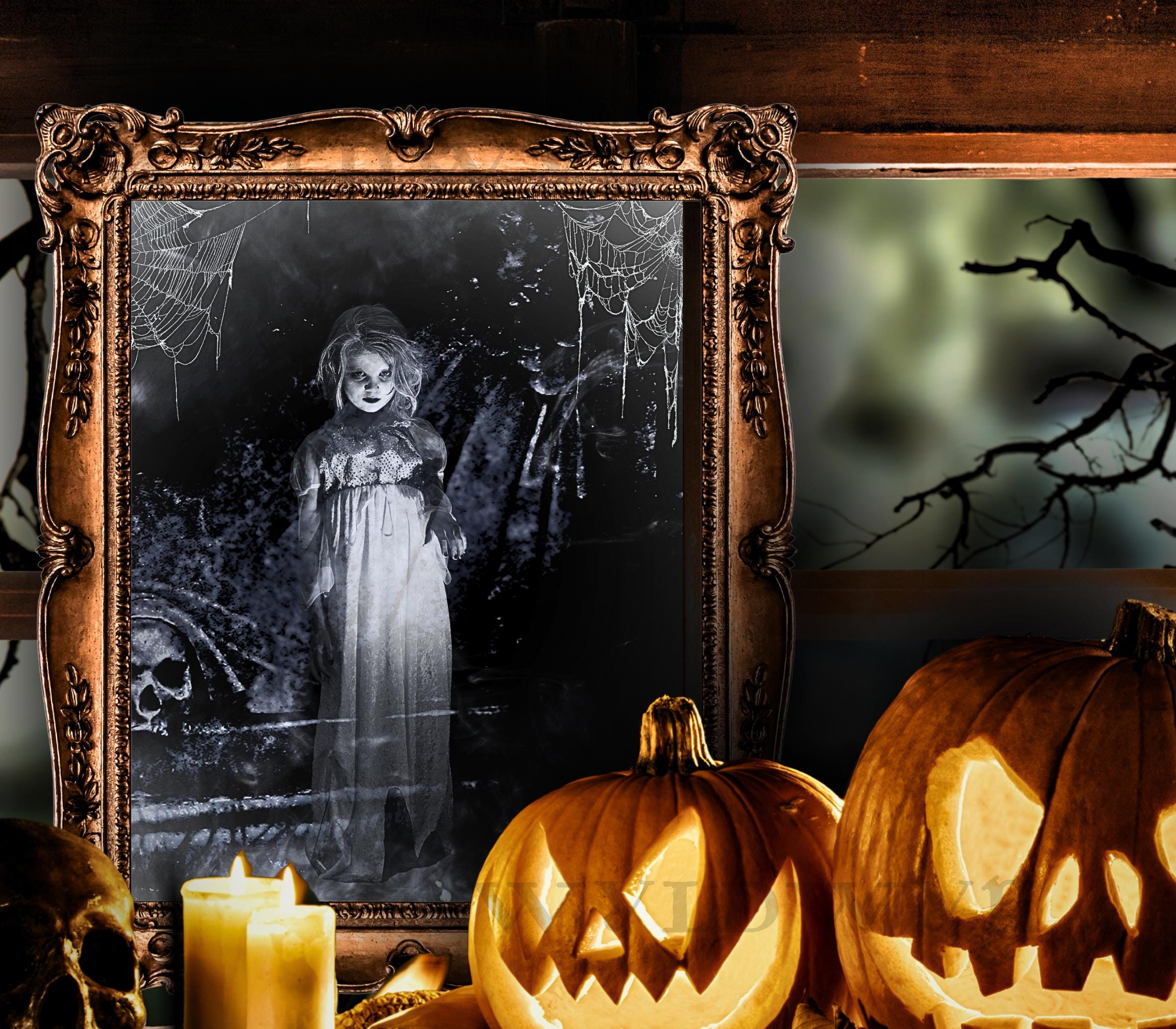 Haunted Doll Art Print: Eerie Gothic Halloween Decor