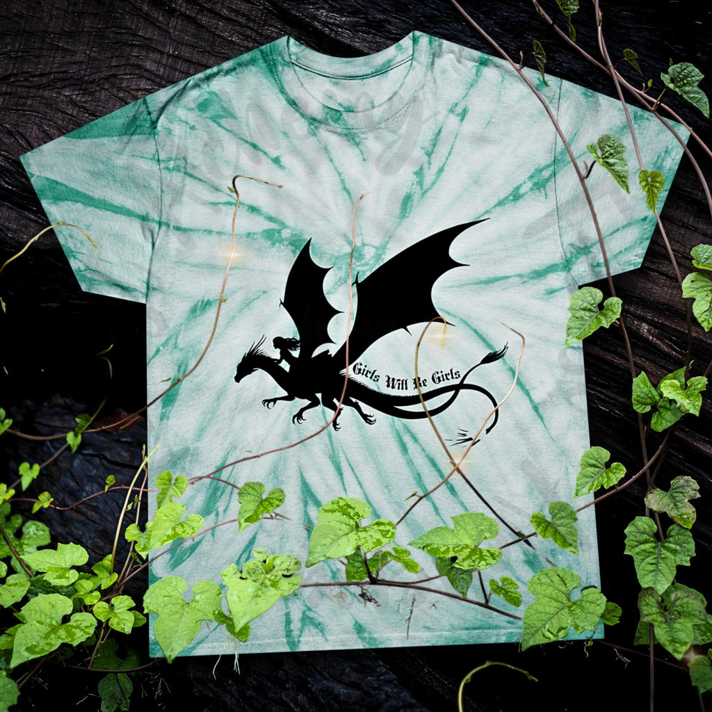 Girls Will Be Girls Dragon Rider T-Shirt – Feminist Fantasy Tee, Strong Girl Graphic, Empowerment Gift for Women & Teens
