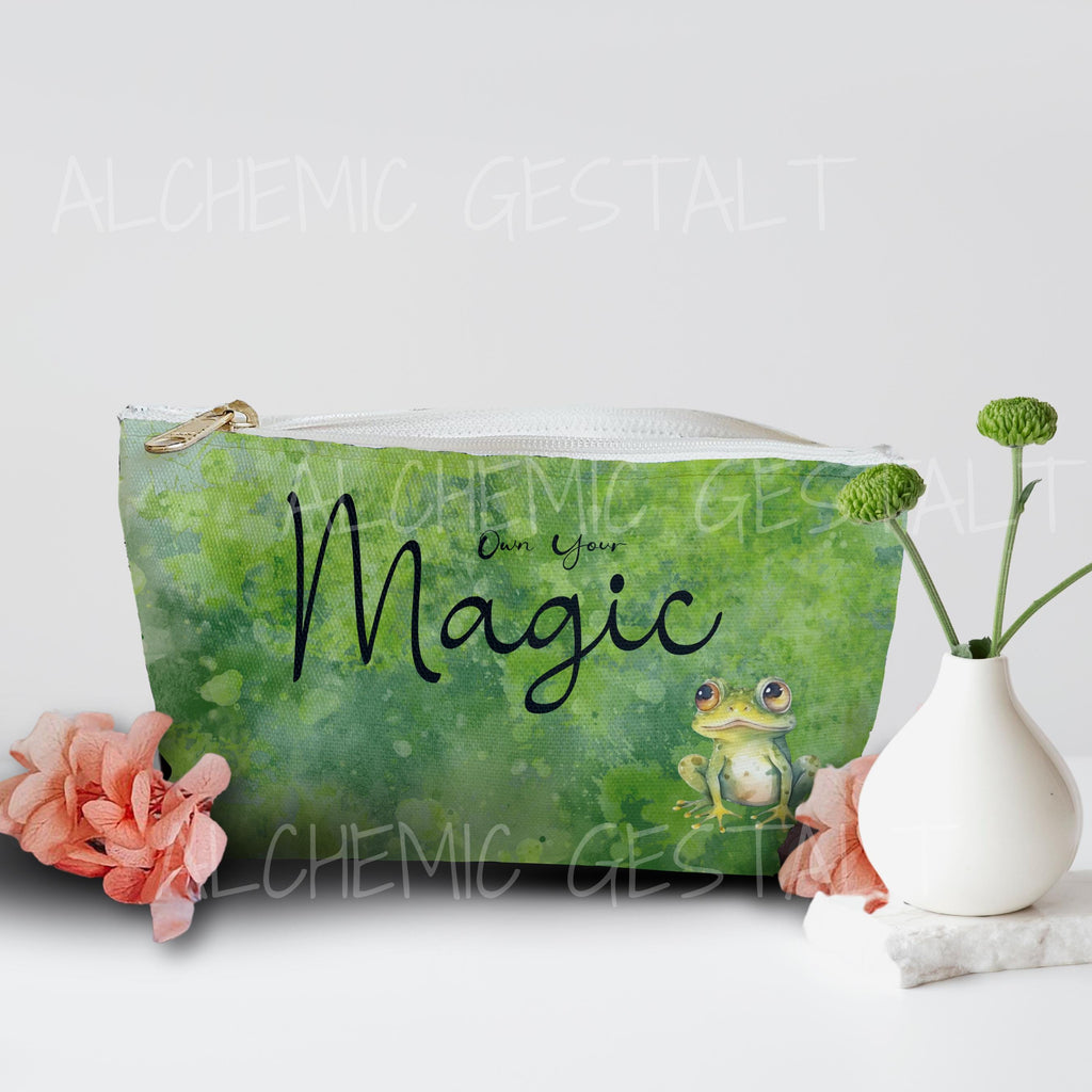 Own Your Magic Accessory Pouch | Forest-Inspired Zipper Bag | Complements LIme Green Weekender Bag
