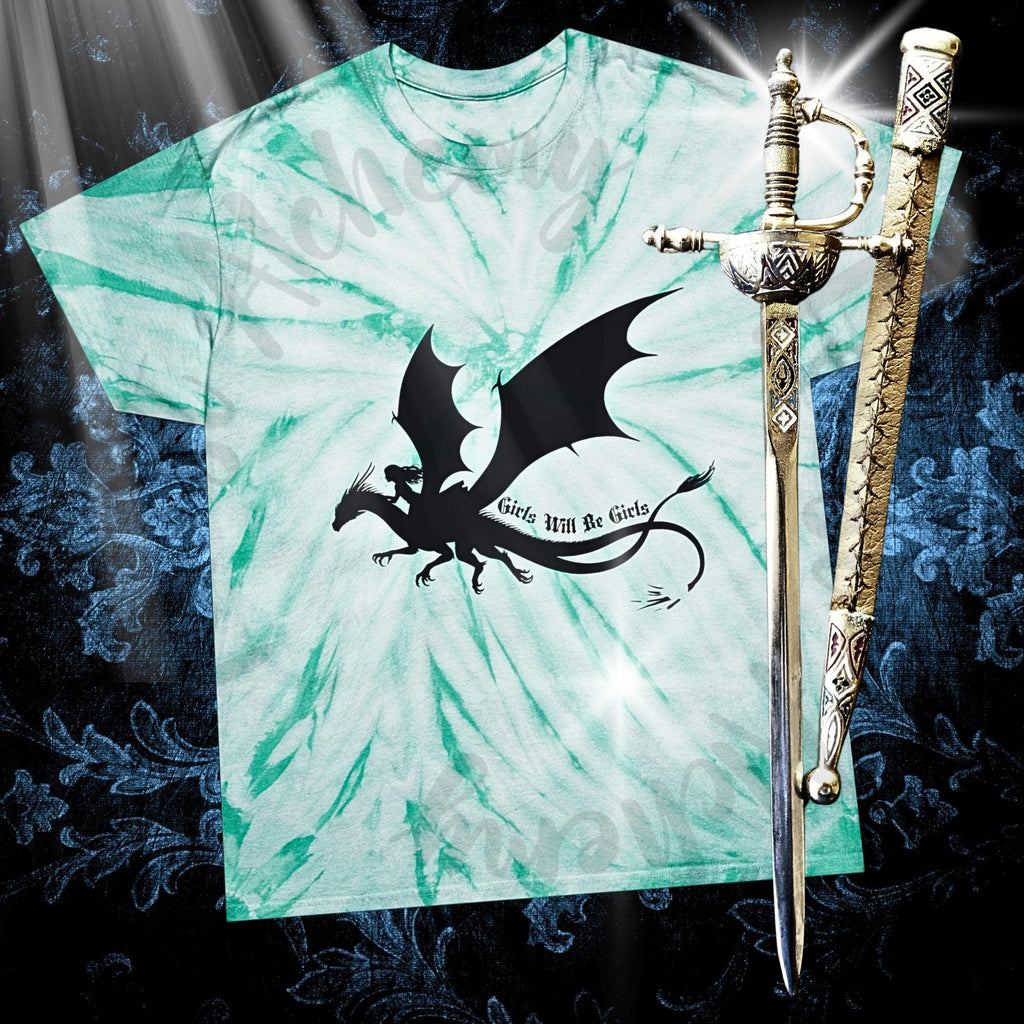 Girls Will Be Girls Dragon Rider T-Shirt – Feminist Fantasy Tee, Strong Girl Graphic, Empowerment Gift for Women & Teens