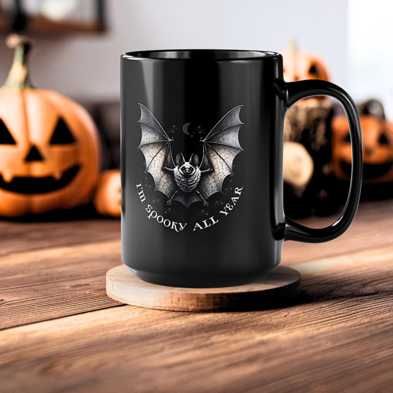Cute Bat Ceramic Coffee Cup - A Fun Twist on Halloween Decor for Your Kitchen | Perfect for Halloween & Everyday Sipping