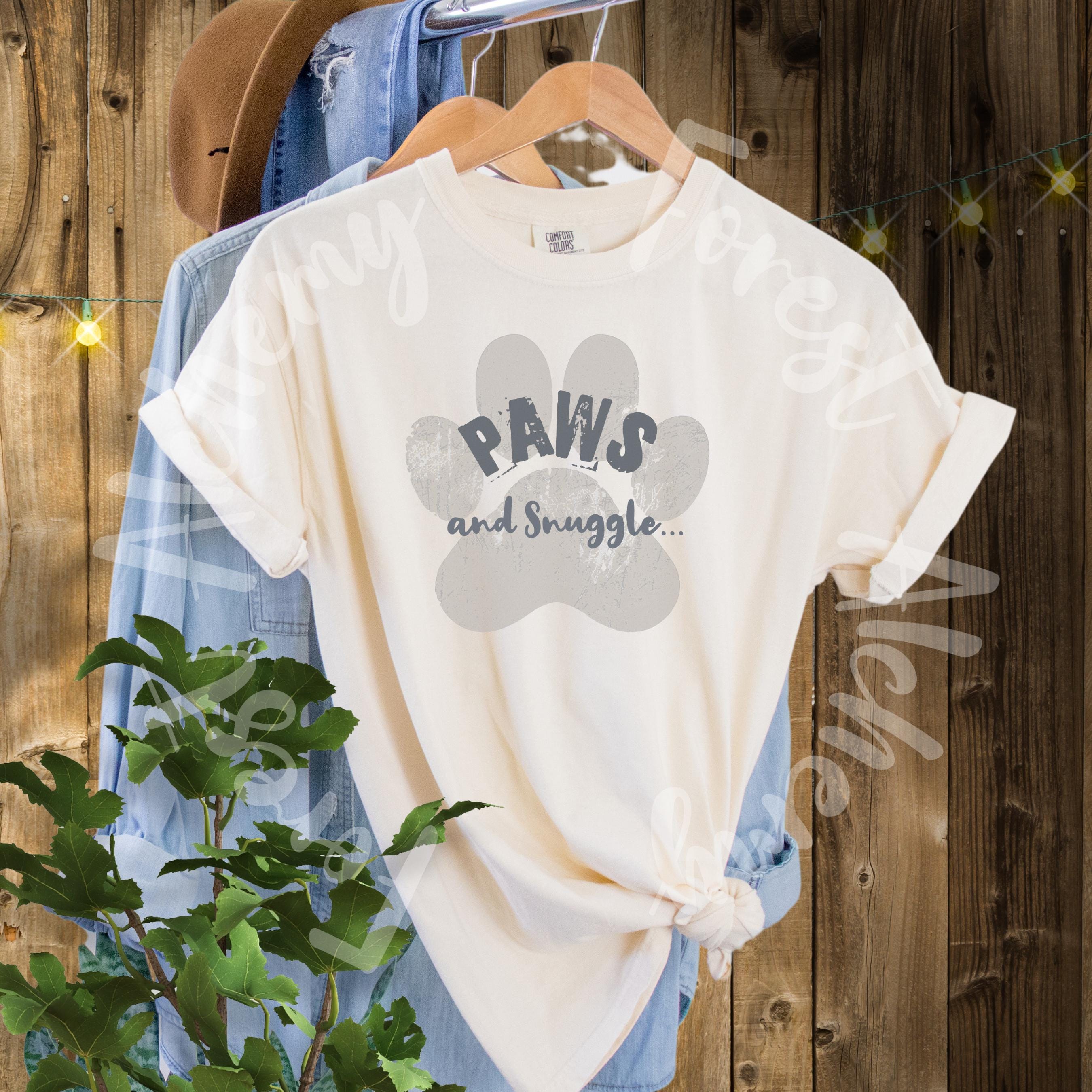 Paws and Snuggle Comfort Colors T-shirt: Pet Lover Gift