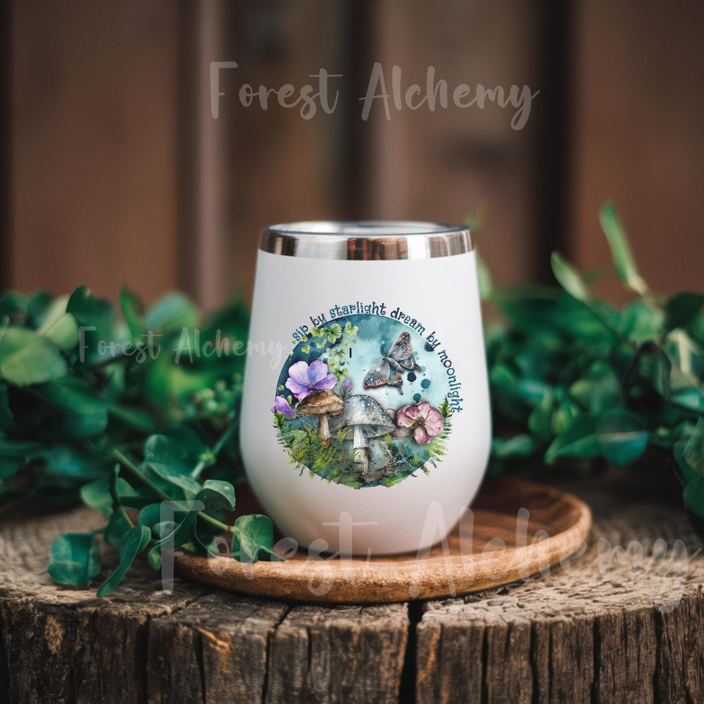 Mushroom Forest Wine Tote and Tumbler Set: Woodland Enthusiast Gift
