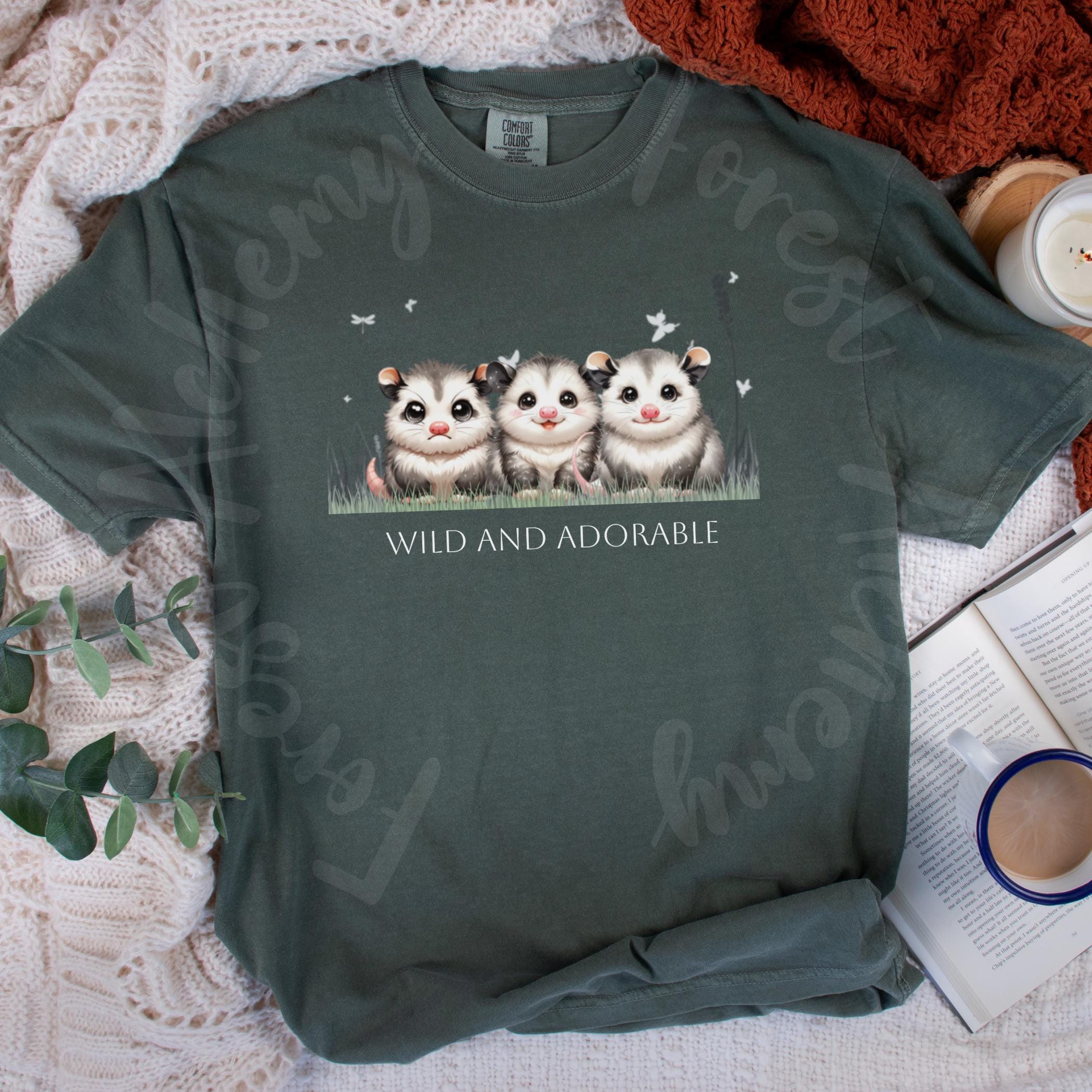Opossum Joey Trio Tee: Wild Animal Graphic Shirt