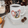 Opossum Ceramic Mug, Cute Floral Heart Opossum Lover Gift, 11oz 15oz Coffee Cup, Animal Wildlife Tea Mug, Gift for Nature Enthusiasts