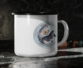 Moonlit Moth Enamel Camp Cup: 12oz Outdoor Mug