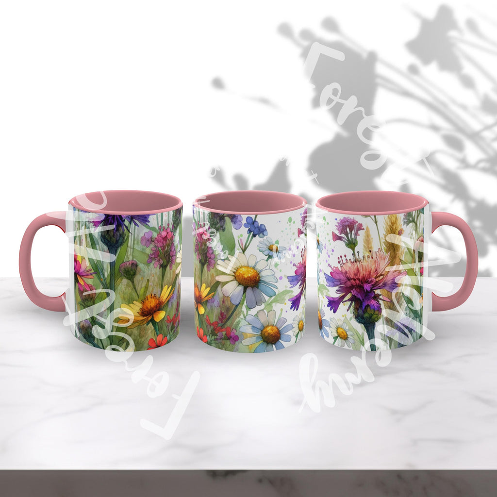 Wildflower Ceramic Mug: Vibrant Floral Design, Gardener Gift