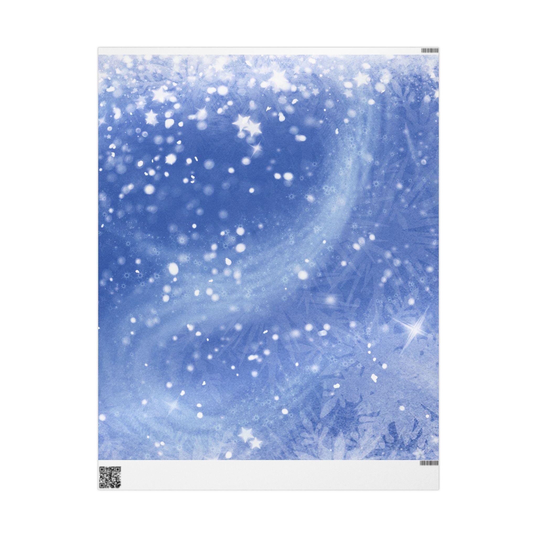 Magical Blue Starry Wrapping Paper, Winter Gift Wrap, Holiday Packaging, Christmas Decor, Birthday Present, DIY Crafts