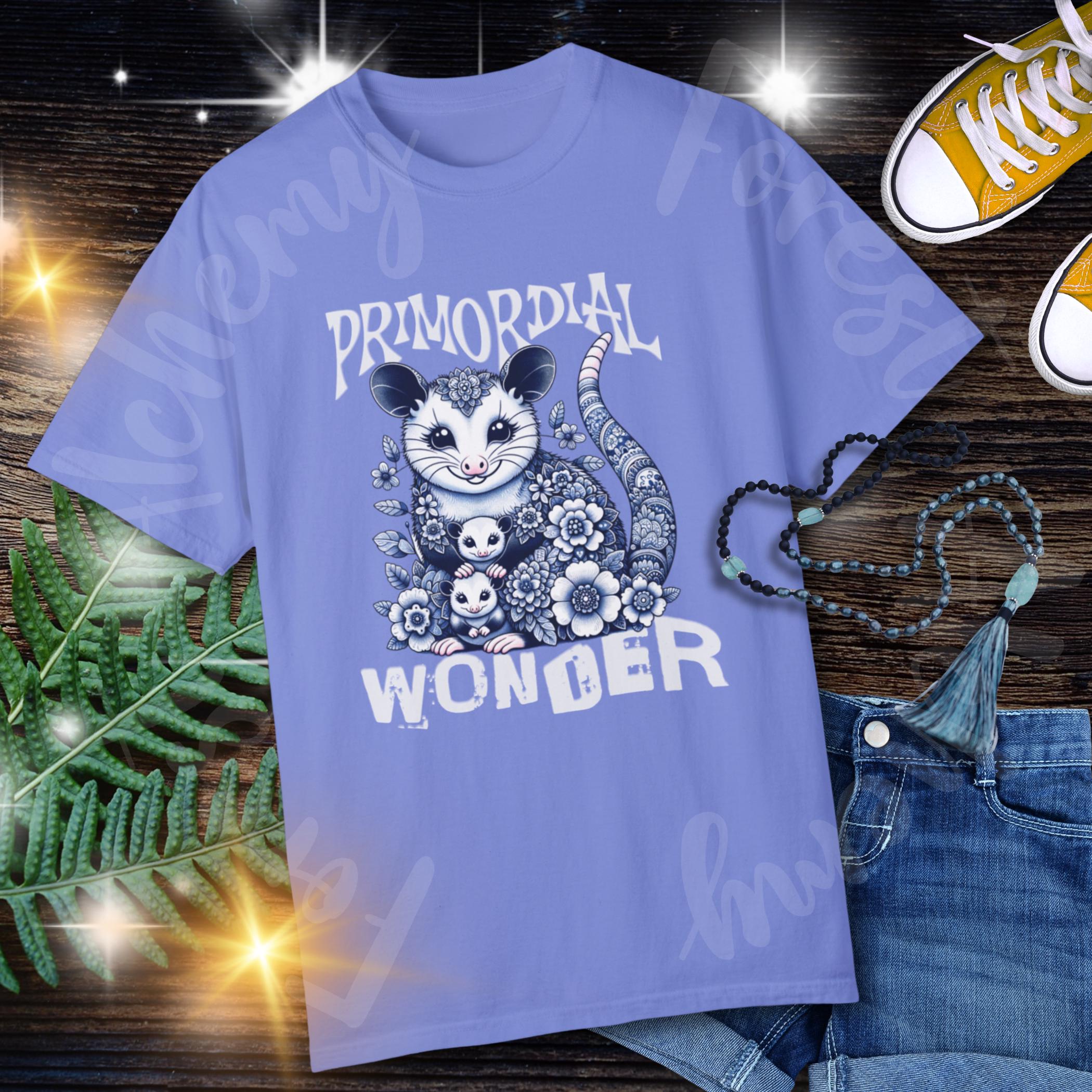 Adorable Opossum Comfort Colors T-shirt: Primordial Wonder Design