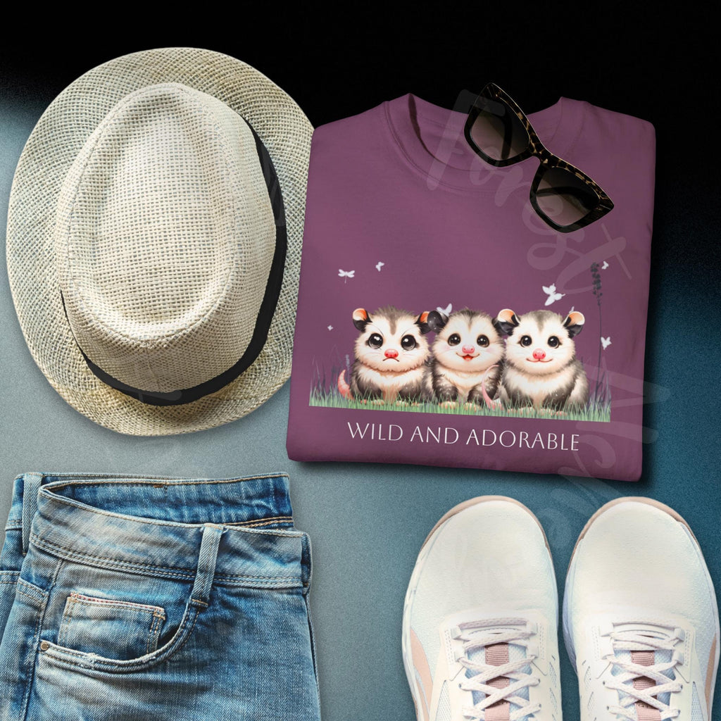 Opossum Joey Trio Tee: Wild Animal Graphic Shirt