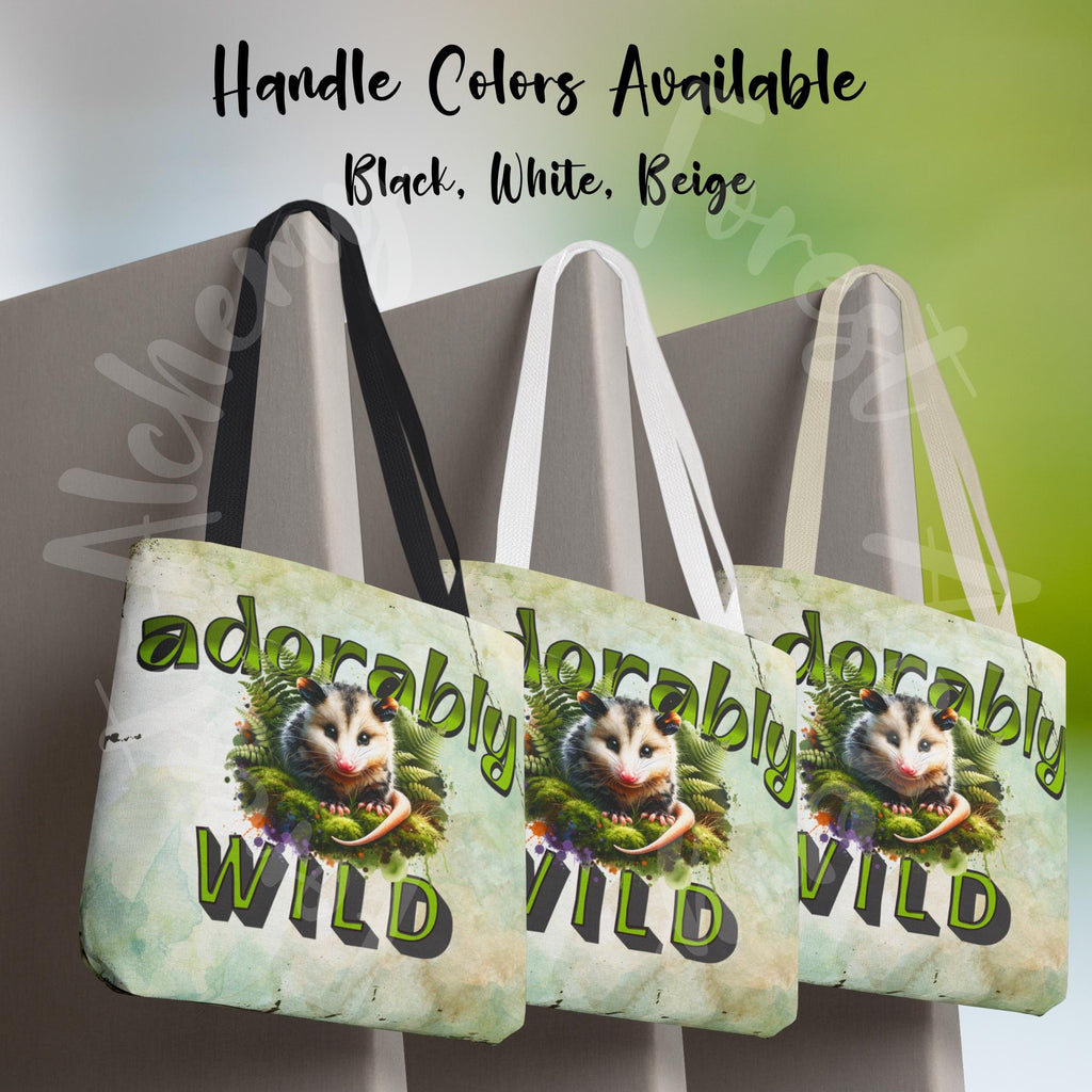 Opossum Tote Bag: Adorably Wild Moss & Fern Design