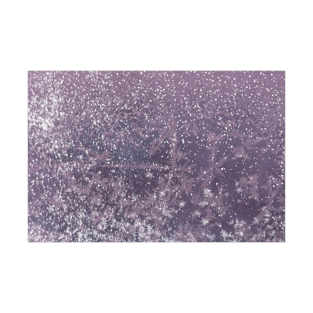 Purple Snowflake Gift Wrap Papers for Winter Holidays, Eco-Friendly Wrapping Paper for Christmas, Birthday Presents, Seasonal Decor
