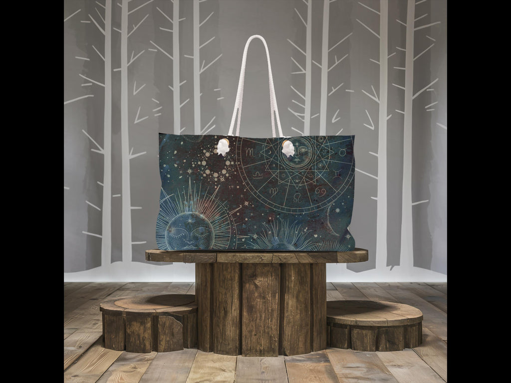 Cosmic Sun & Moon Weekender Bag: Astrology Travel Tote