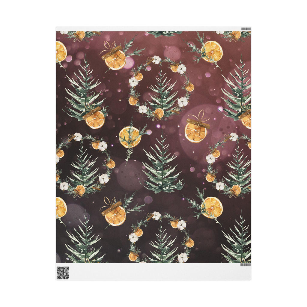 Festive Botanical Wrapping Paper for Christmas Gift Wrapping