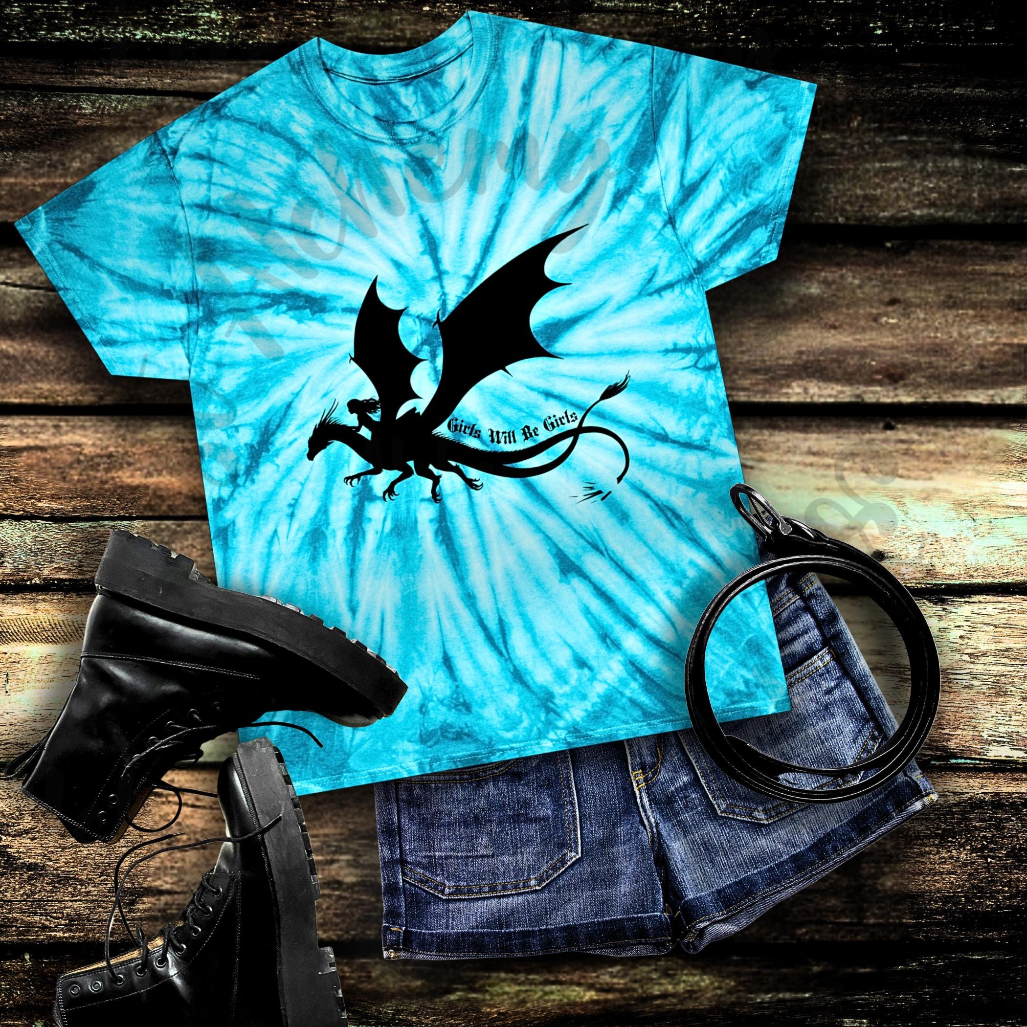 Girls Will Be Girls Dragon Rider T-Shirt – Feminist Fantasy Tee, Strong Girl Graphic, Empowerment Gift for Women & Teens