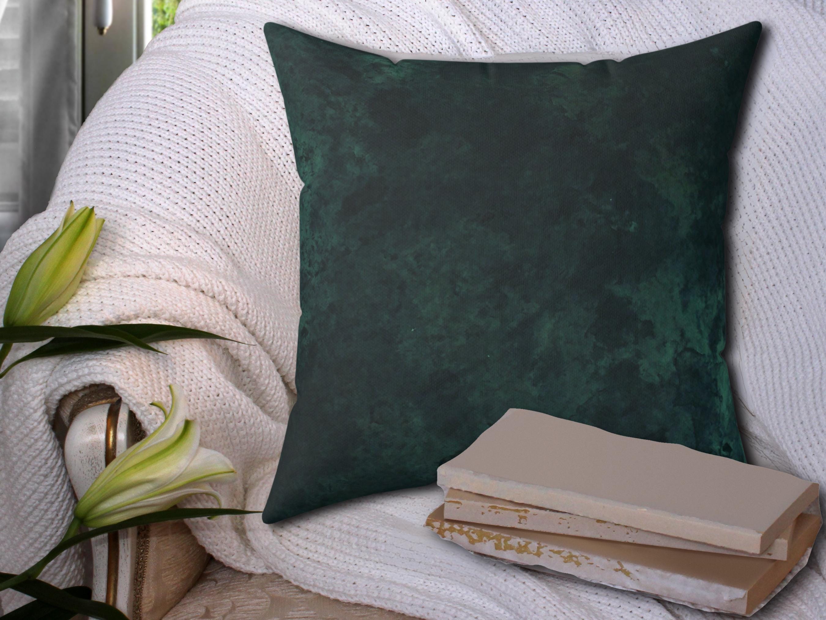 Dark Moss Faux Suede Pillow: Forest Vibes Home Decor