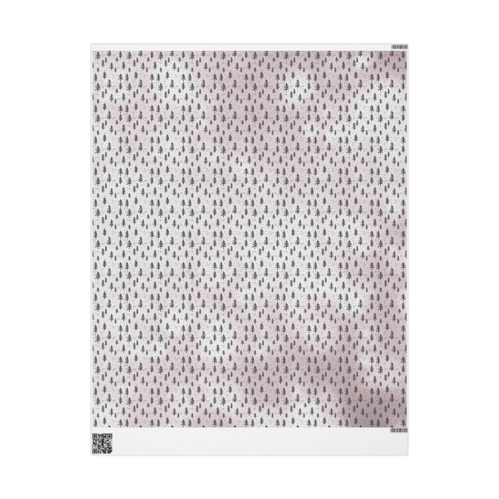 Etched Christmas Tree Pattern Wrapping paper |  Blush Watercolor Wrapping Paper