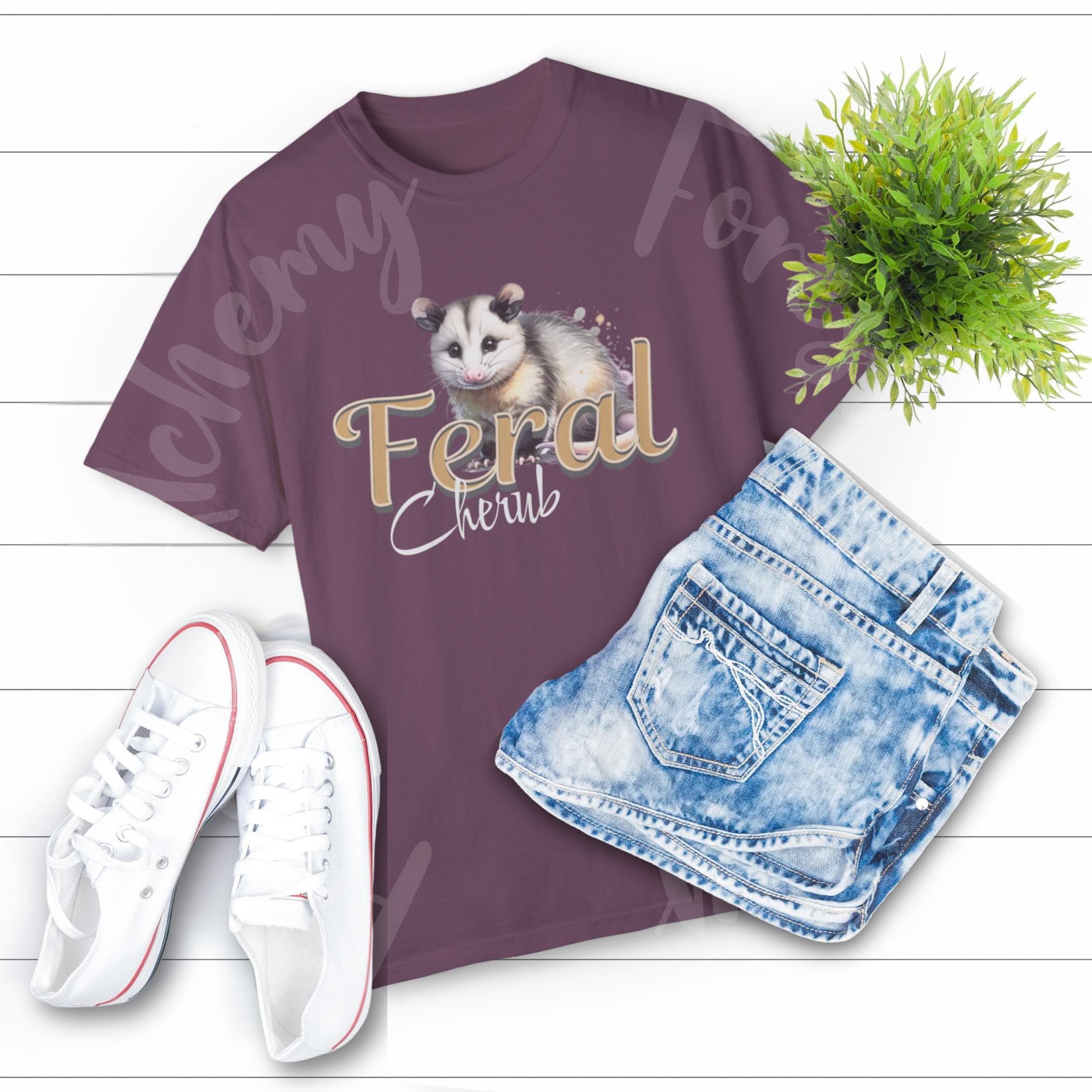 Feral Cherub Opossum Tee: Unique Wildlife Lover Gift