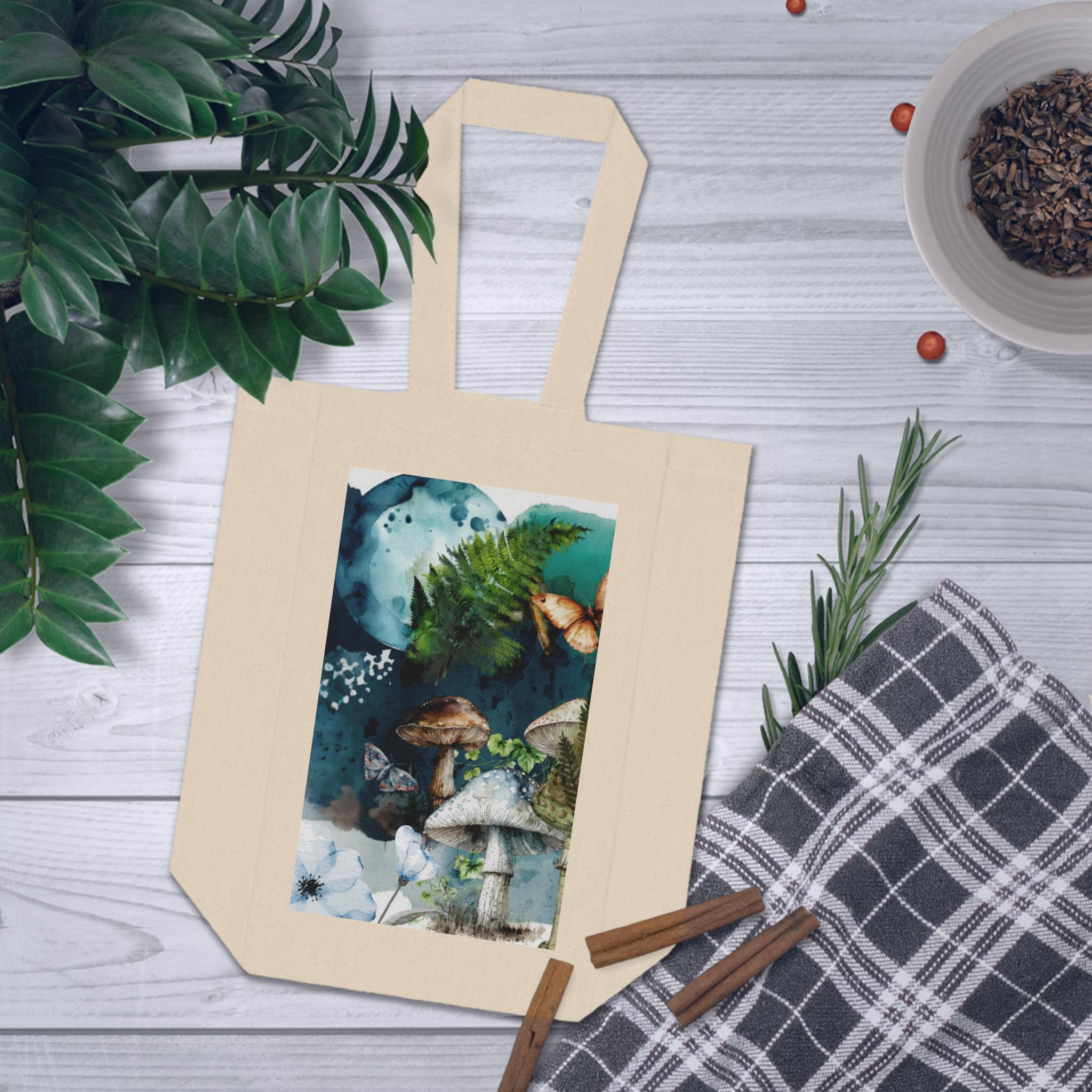 Mushroom Forest Wine Tote and Tumbler Set: Woodland Enthusiast Gift