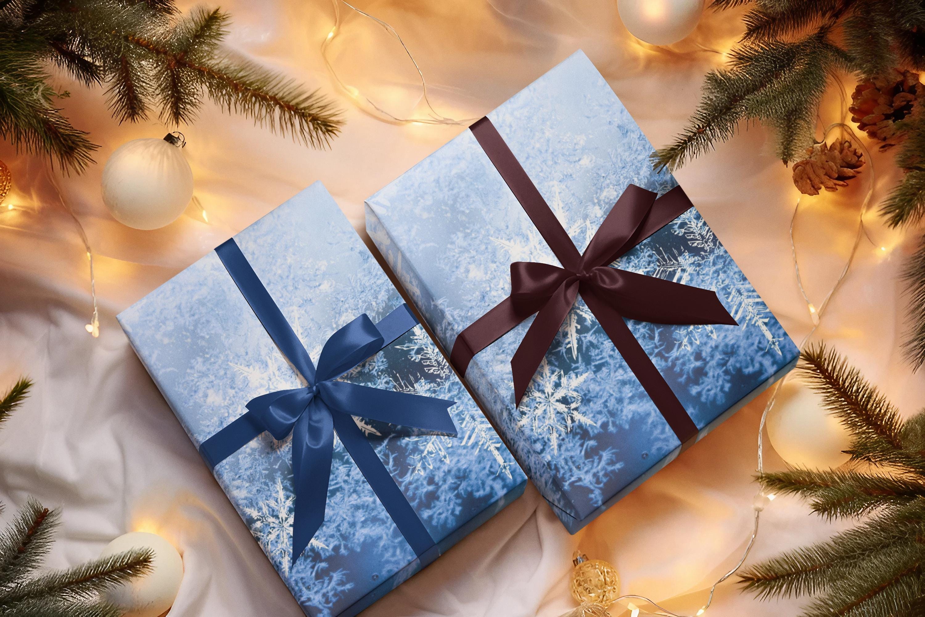 Snowflake Wrapping Paper | Winter Gift Wrap, Holiday Present, NYE Decorations, Handmade Gift Cover, Seasonal Styling