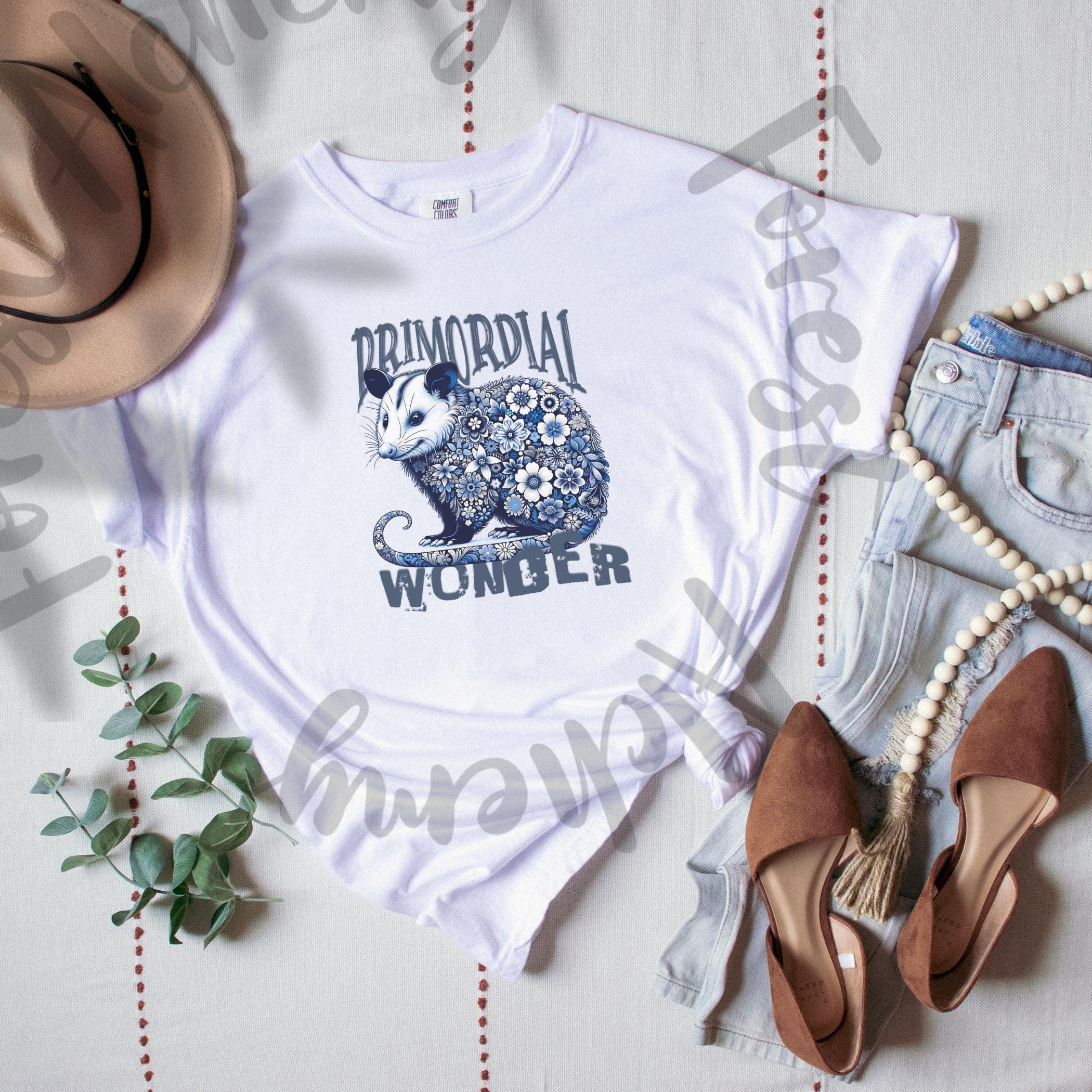 Opossum T-Shirt: Whimsical Wildlife Graphic, Garment-Dyed Comfort Colors Tee