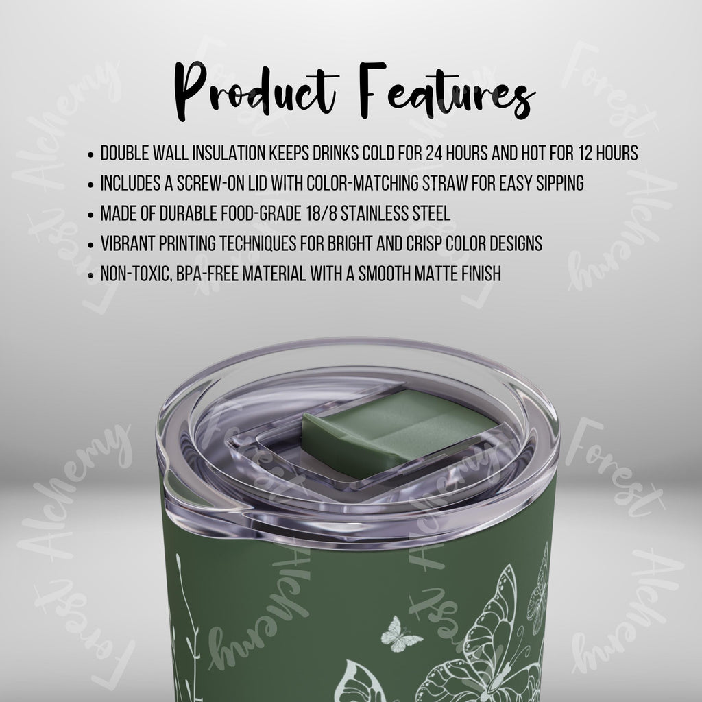 Floral Matte Skinny Tumbler: Eco-Friendly 20 oz Travel Cup