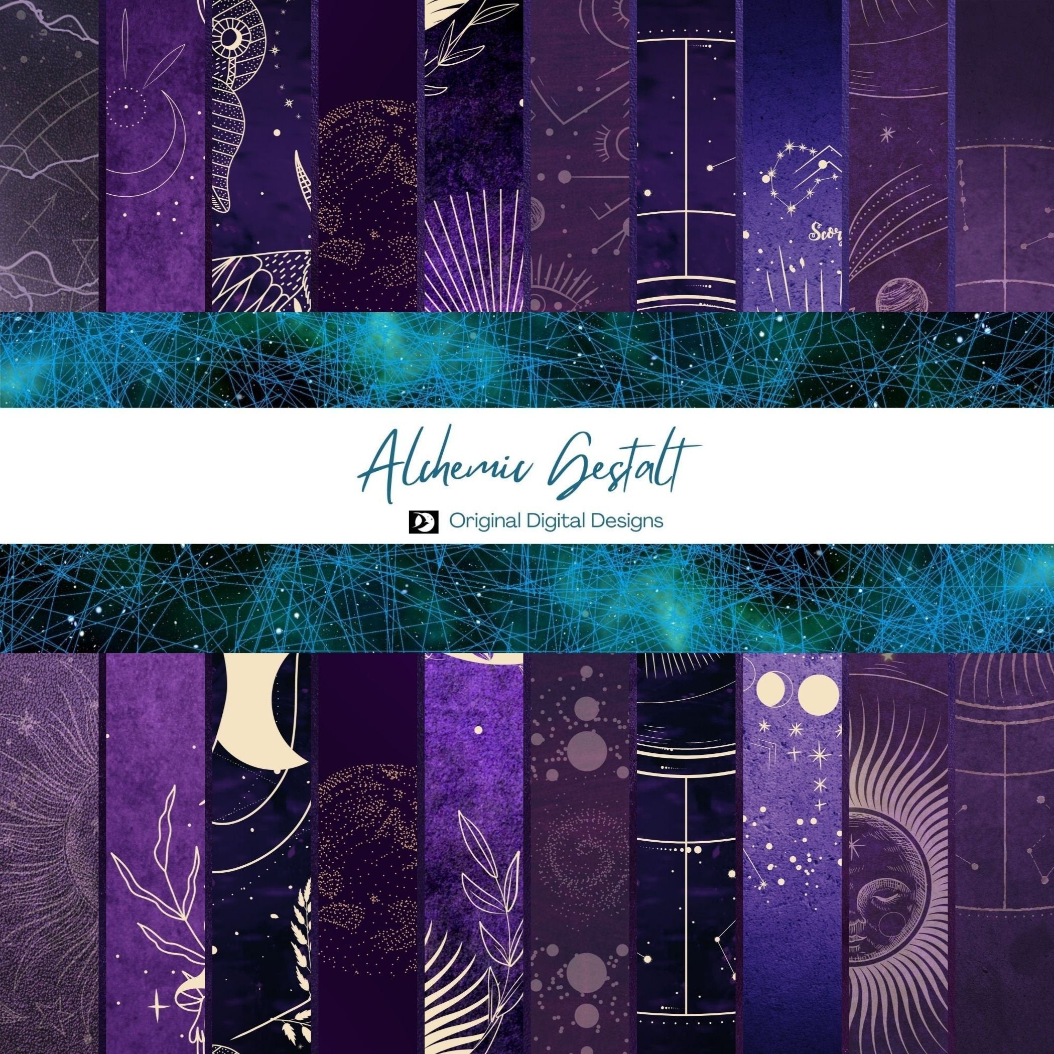 Violet Alchemy Digital Paper Collection: Scrapbook & Collage (Digital Download)