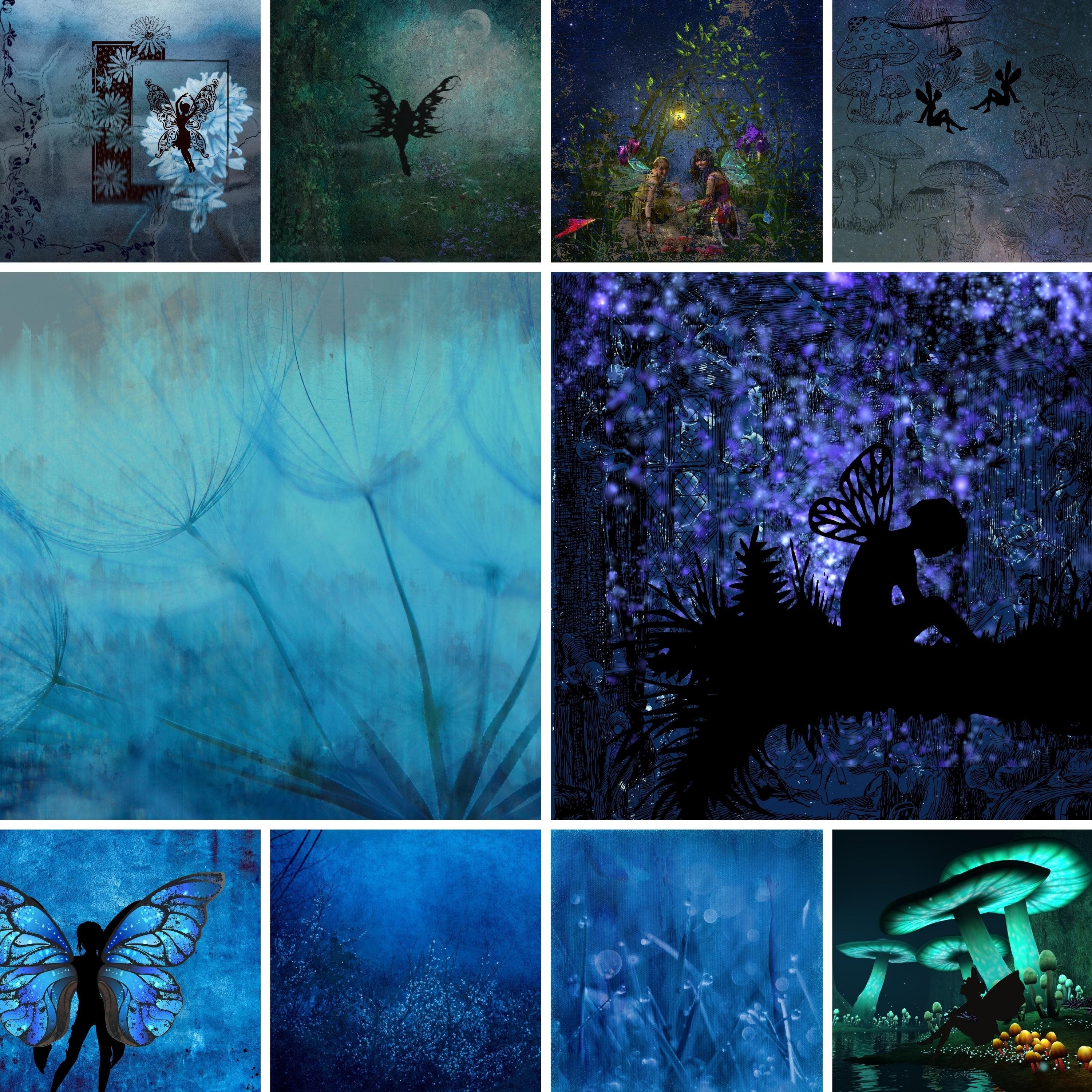 Enchanted Forest Fairies digital paper download