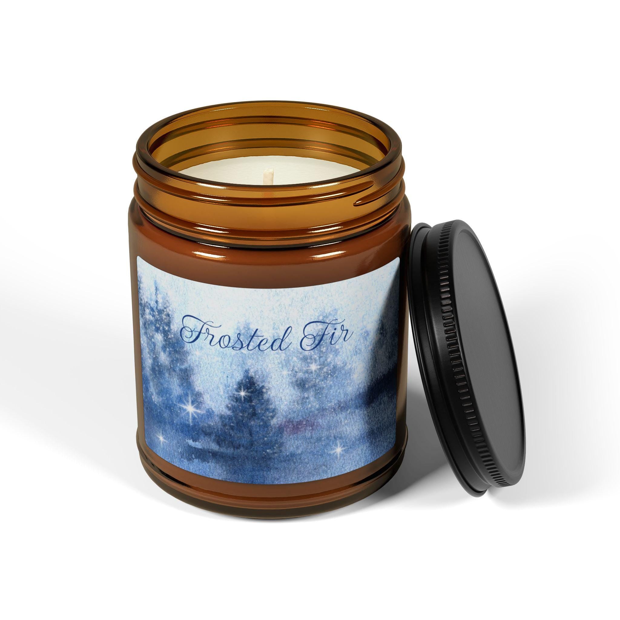 Candle, Frosted Fir Scented Soy Candle (Multi-Size) - Holiday Ambiance, Cozy Winter Home Decor, Christmas Gift, Festive Aroma