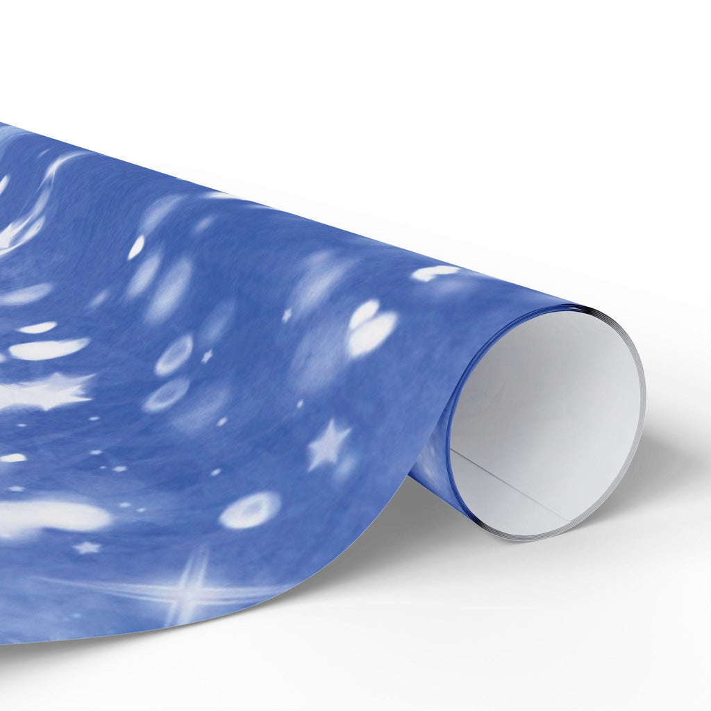 Magical Blue Starry Wrapping Paper, Winter Gift Wrap, Holiday Packaging, Christmas Decor, Birthday Present, DIY Crafts