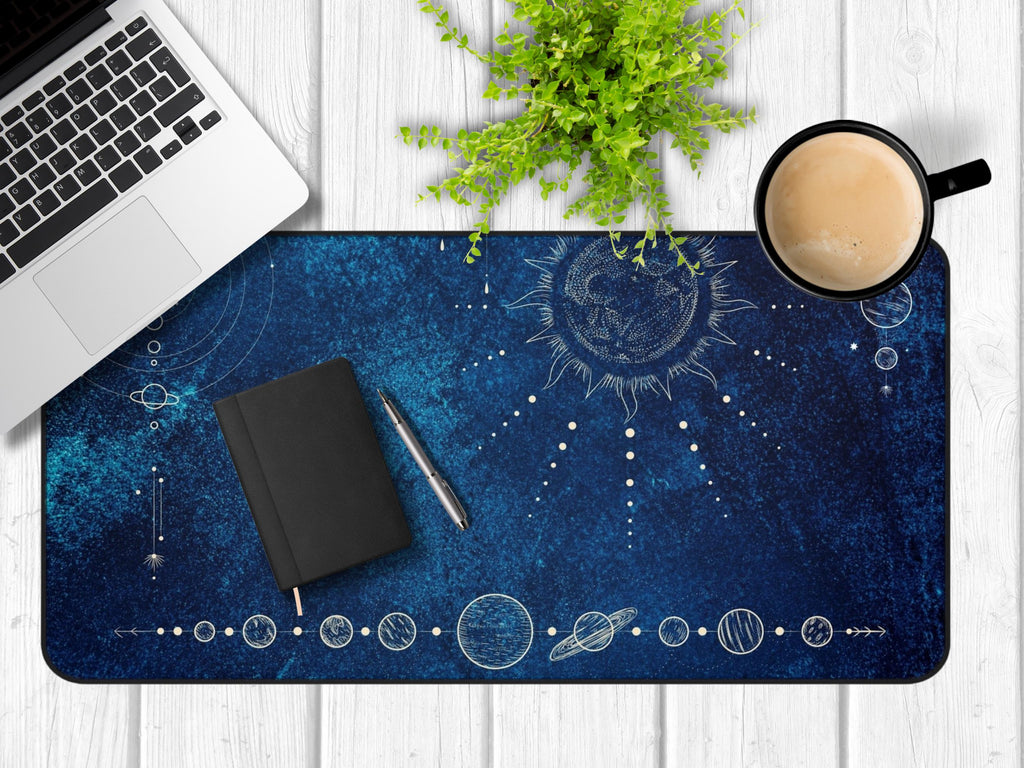 Celestial Desk Mat: Cosmic Space Design, Home Office Decor