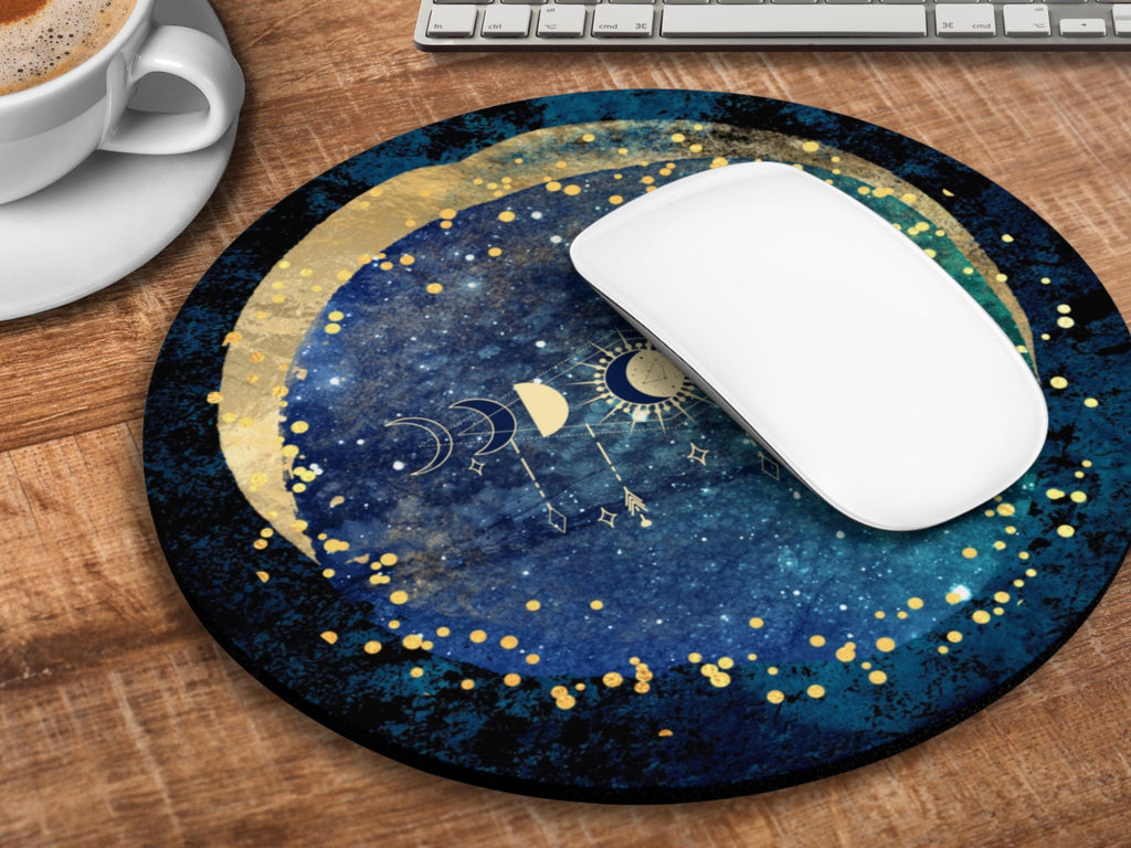 Celestial Mouse Pad: Lunar Phases, Astrology Desk Decor