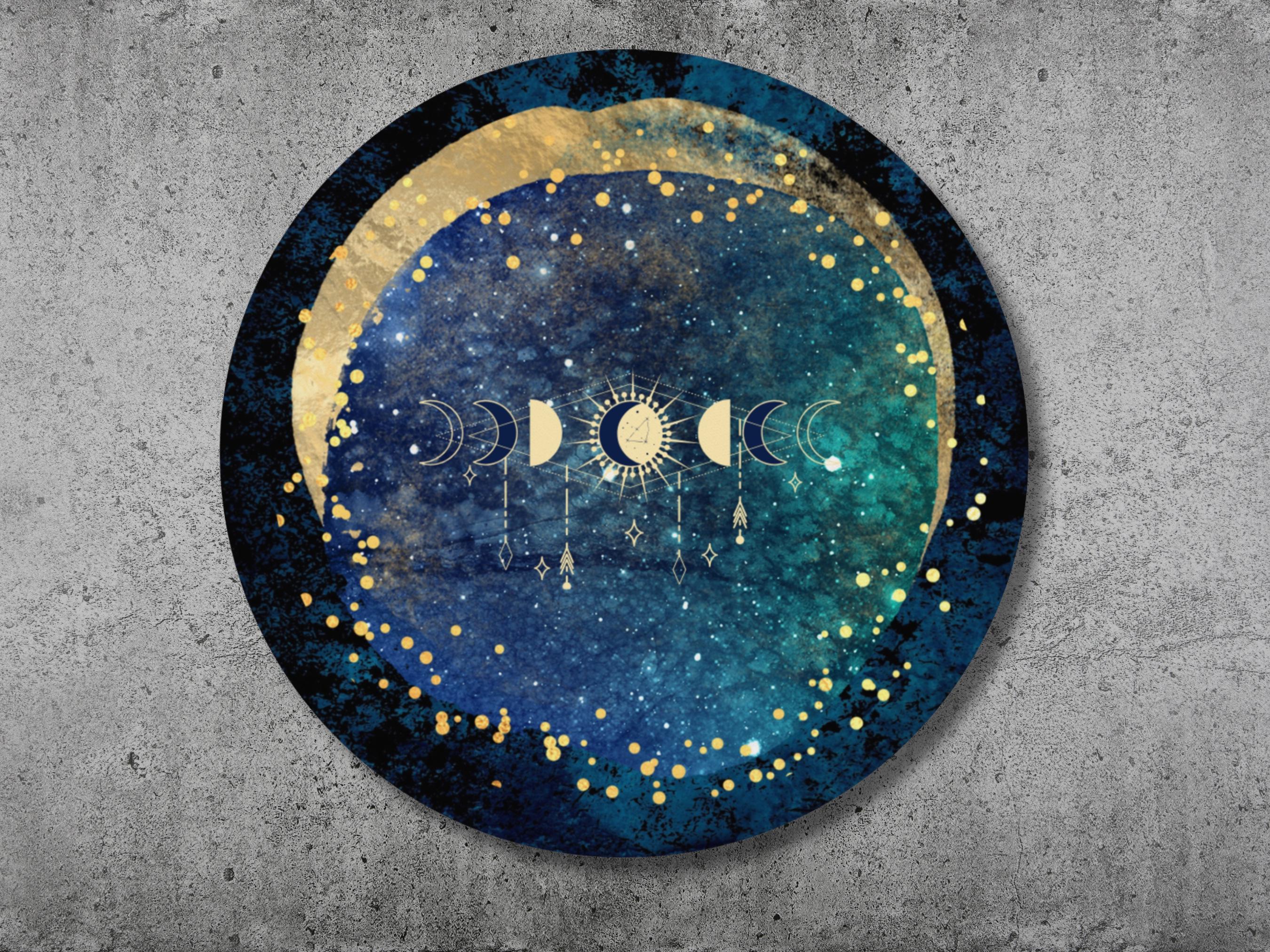 Celestial Mouse Pad: Lunar Phases, Astrology Desk Decor